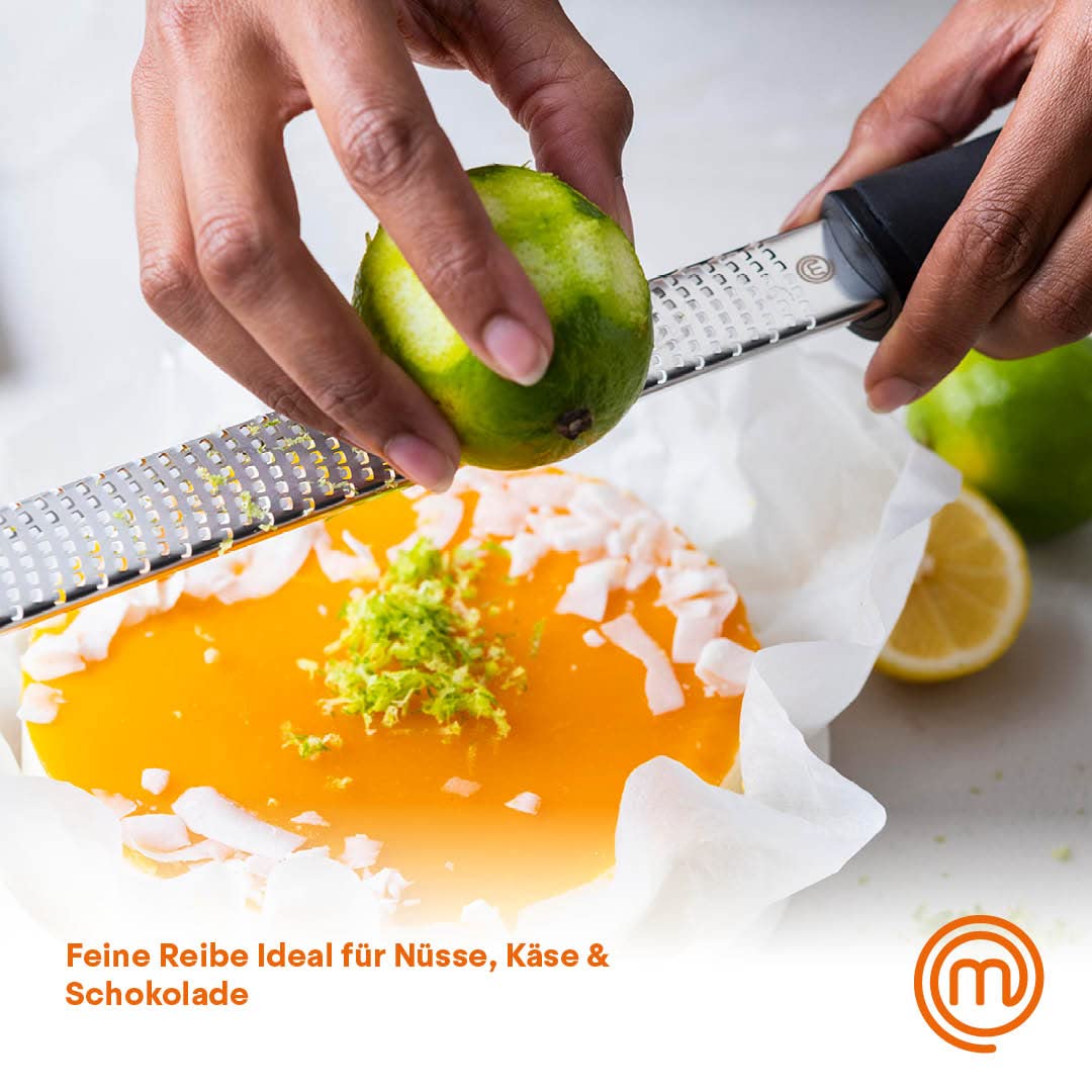 MasterChef Zester Reibe, Zestenreißer, Zitronenreibe, Muskatnuss Reibe, Ingwerreibe, Handreibe mit Rassiermesserscharfe Edelstahlklinge und Ergonomisch Rutschfester Griff, Spülmaschinenfest - 3