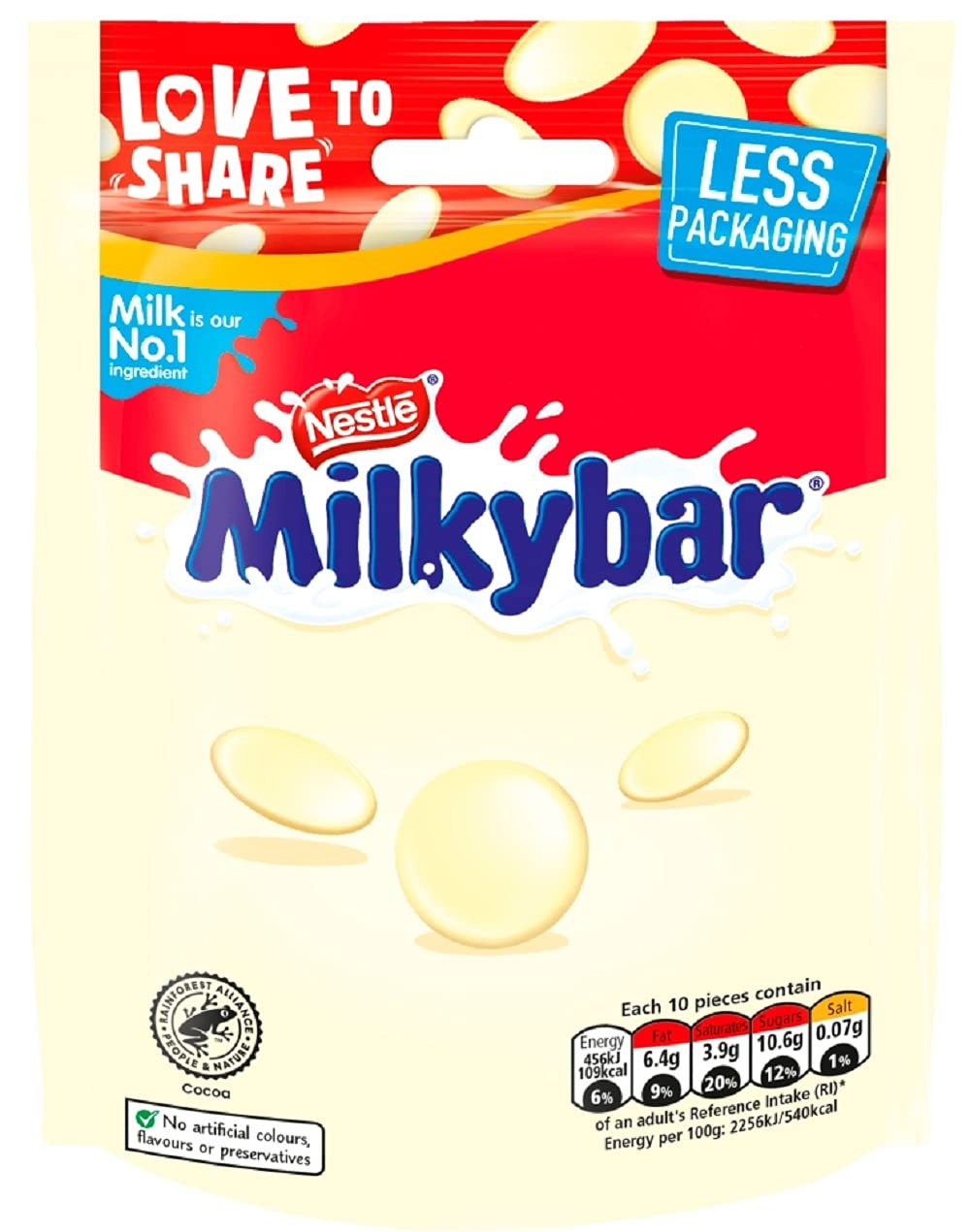 Milkybar White Chocolate Giant Buttons Pouch, 103g