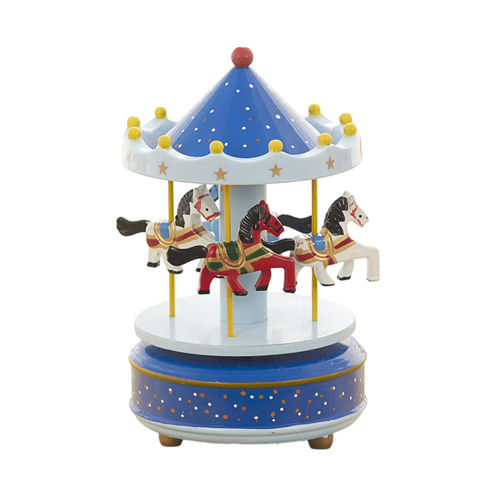 KAQNTUD Festive Rotating Carousel Music Box Ornament Simple Hand Crank Mechanism Christmas Decorations Vintage Christmas Music Box