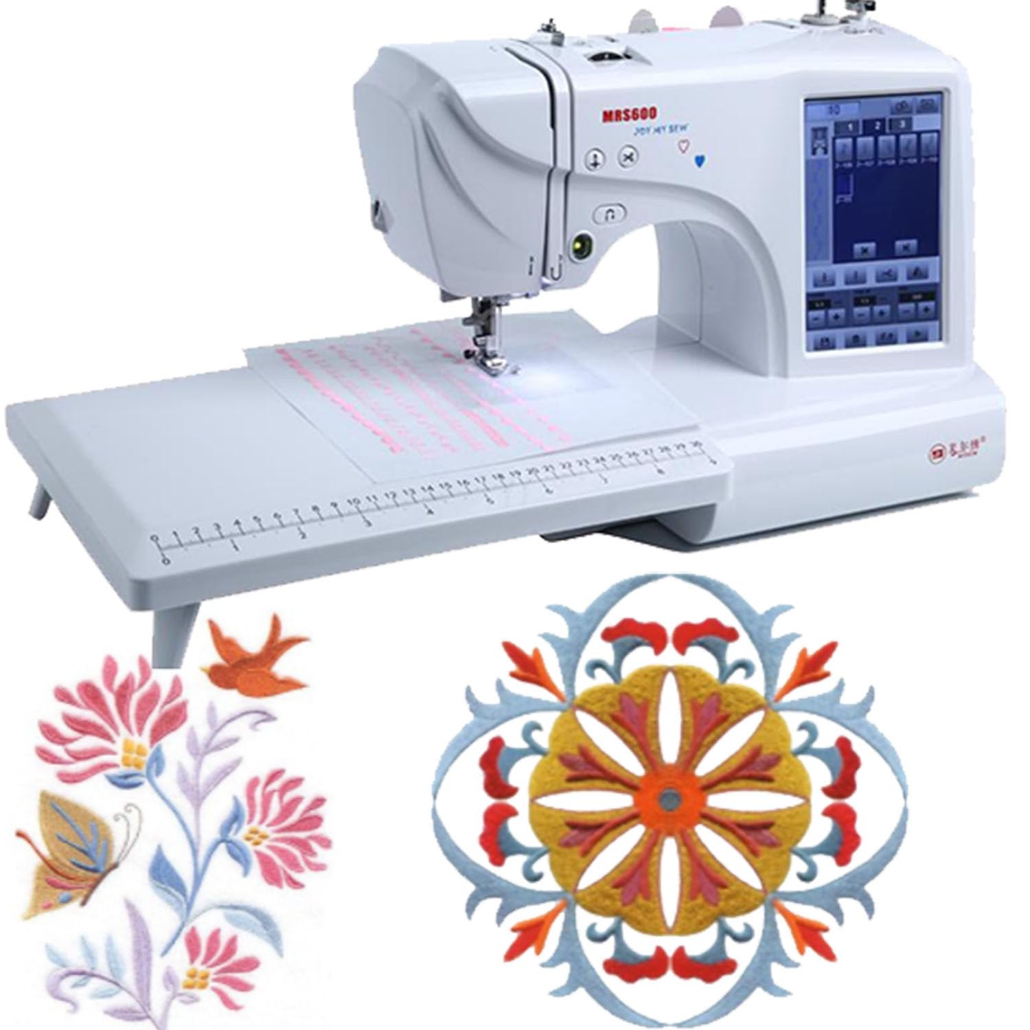 Máquina Bordar Completamente Automática,96 Patrones/8 Patrones Digitales/10 Marcos,área Marco 4" X 4",Pantalla Táctil 9",Adecuada para Prendas Vestir Y Ropa Cama