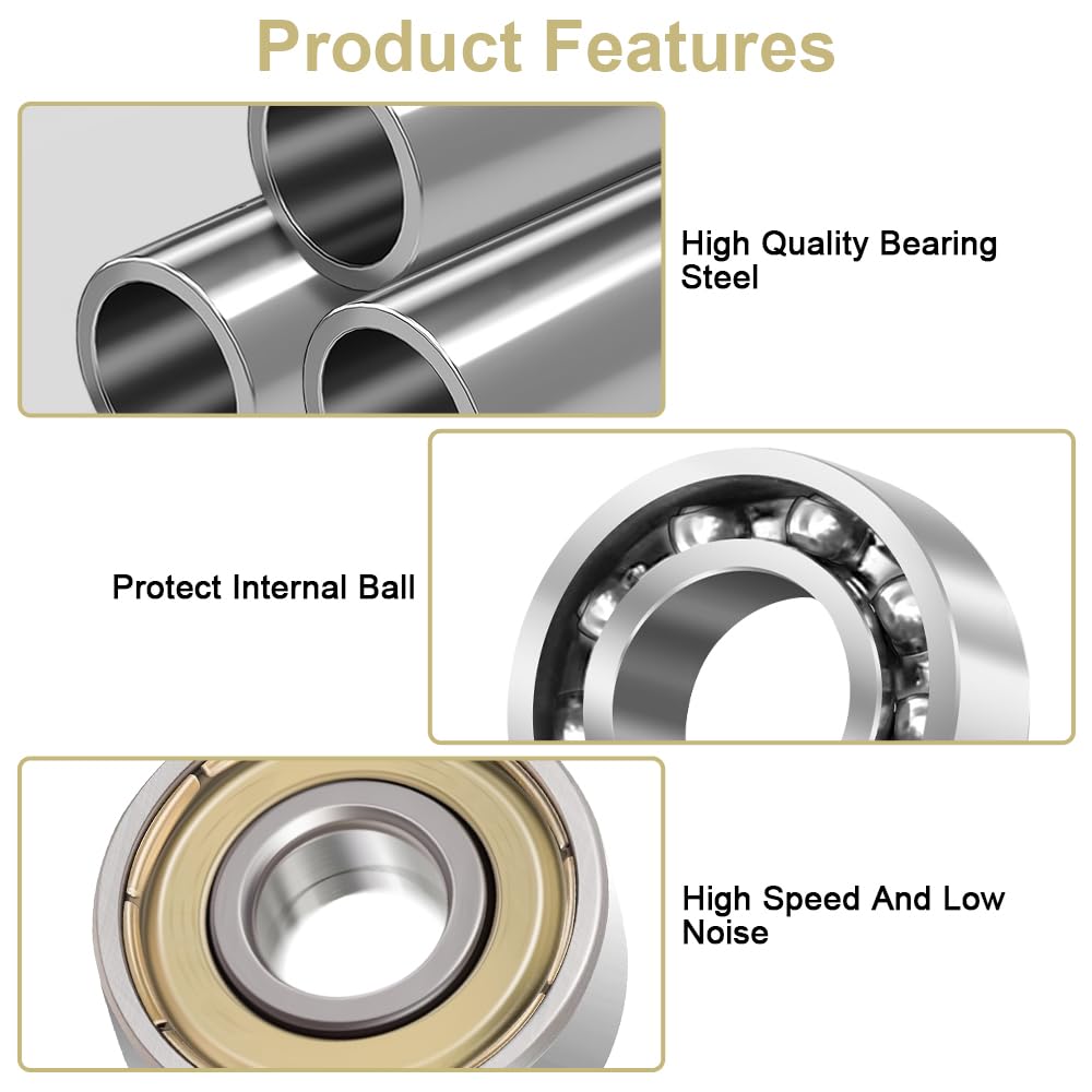 20 sztuk łożysk kulkowych 608zz 8 x 22 x 7 mm, metalowe łożyska kulkowe 608, podwójnie ekranowane łożyska kulkowe, deskorolka Deep Groove Ball Bearings, promieniowe łożyska kulkowe zwykłe, miniaturowe