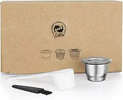 Cápsulas de café expresso recarregáveis de aço inoxidável, cápsulas de café reutilizáveis compatíveis com Nespresso Original Line Brewers 4Y Crema Nova Geração (1 cápsula)