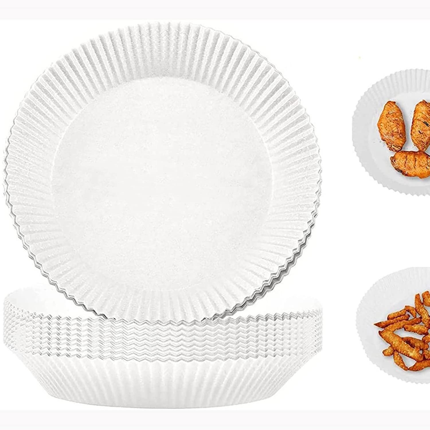 Papier do pieczenia Airfryer, 100 szt. Papier pergaminowy do frytownicy powietrznej Frytownica powietrzna Nonstick Jednorazowe wkładki papierowe Akcesoria do pieczenia Papierowy papier do pieczenia,100 blatt weiß