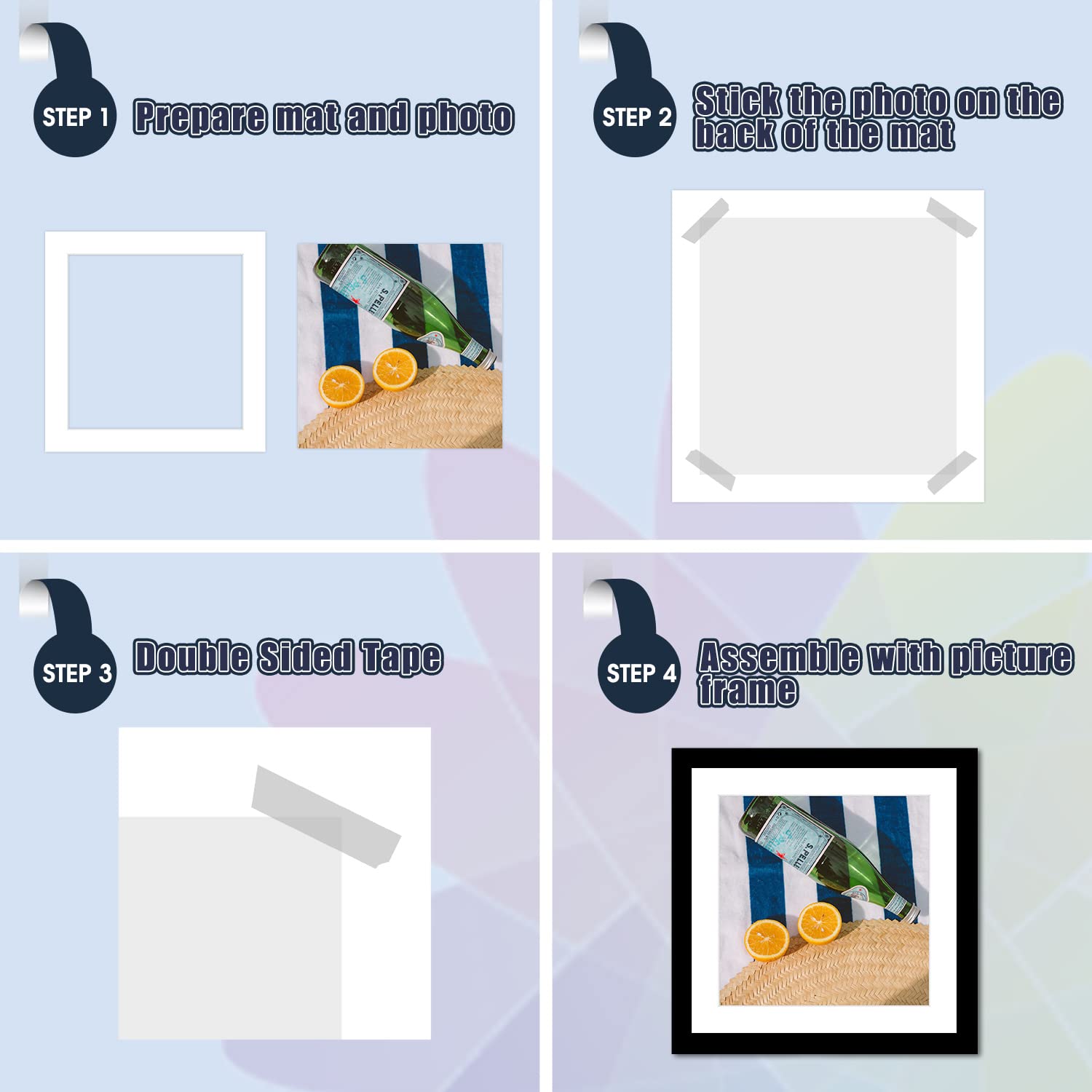 Mat Board Center, Pack of 10, 20x20 for 16x16 White Photo Picture Mats - Acid Free, 4-ply Thickness, White Core - for Pictures, Photos, Framing