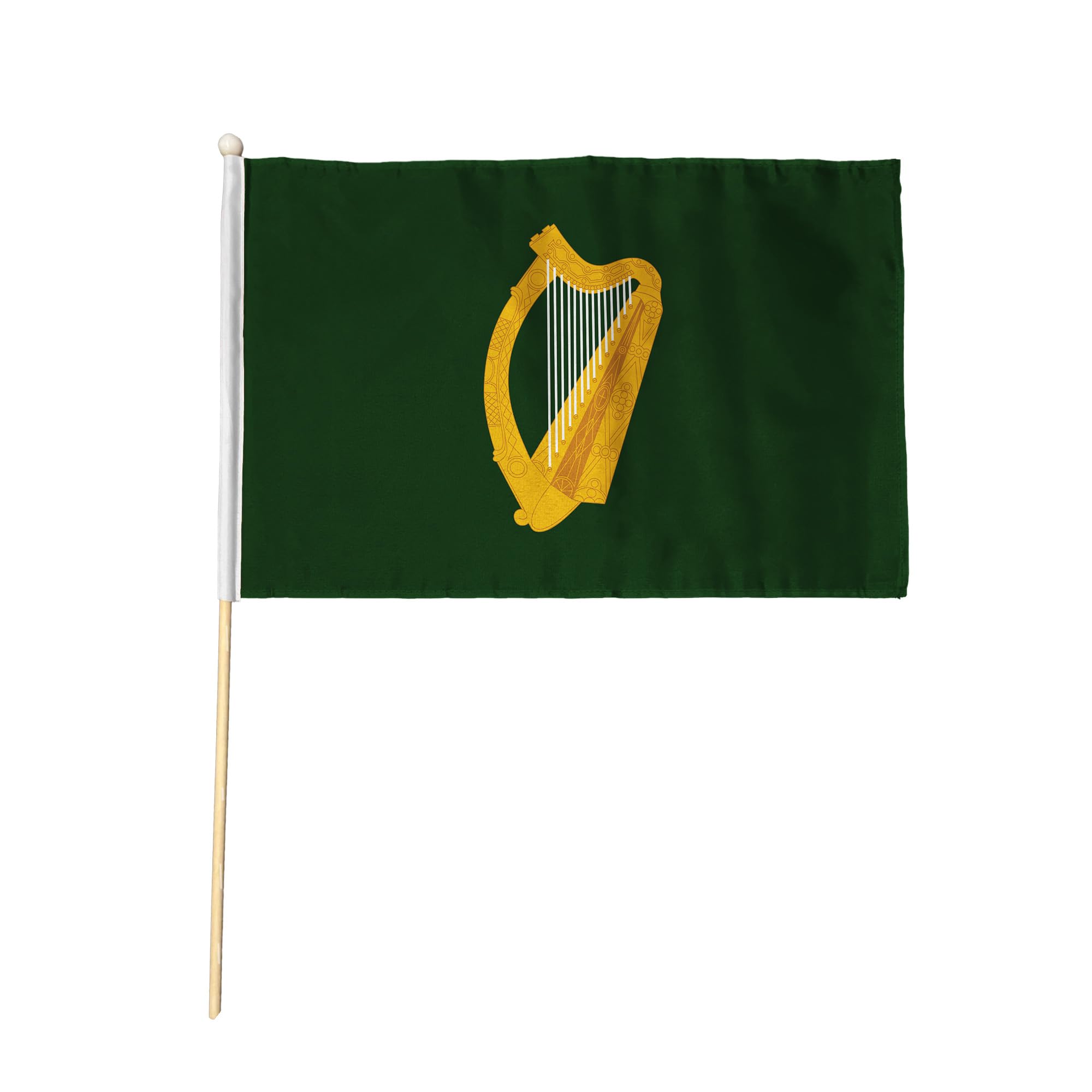 Flagtex Leinster Province Dublin Hand Waving Flag (9x6 Inch) - Premium Wooden Stick Irish Provincial GAA Flag Big Size Natural Wood Pole Eastern Ireland Dublin Kildare Wicklow Meath Louth Heritage