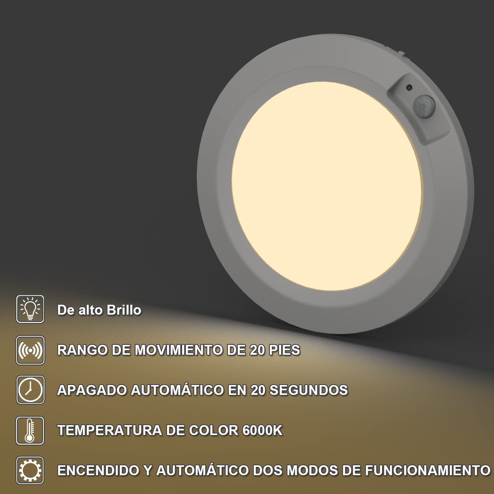Bemexred LED Luce Notturna a Batteria con Sensore di Movimento, Alta Luminosità Lampada Guardaroba Luce Plafoniere Alimentato a Batteria per Armadio Corridoio Bagno Cantina Scale, 3000K [2 Pezzi]