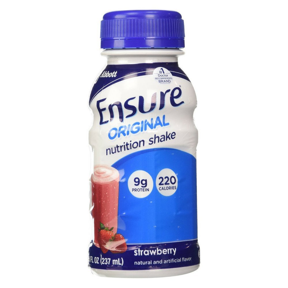 Ensure Nutrition Shake Strawberry 6/8 fl oz Bottle. Pack of 4