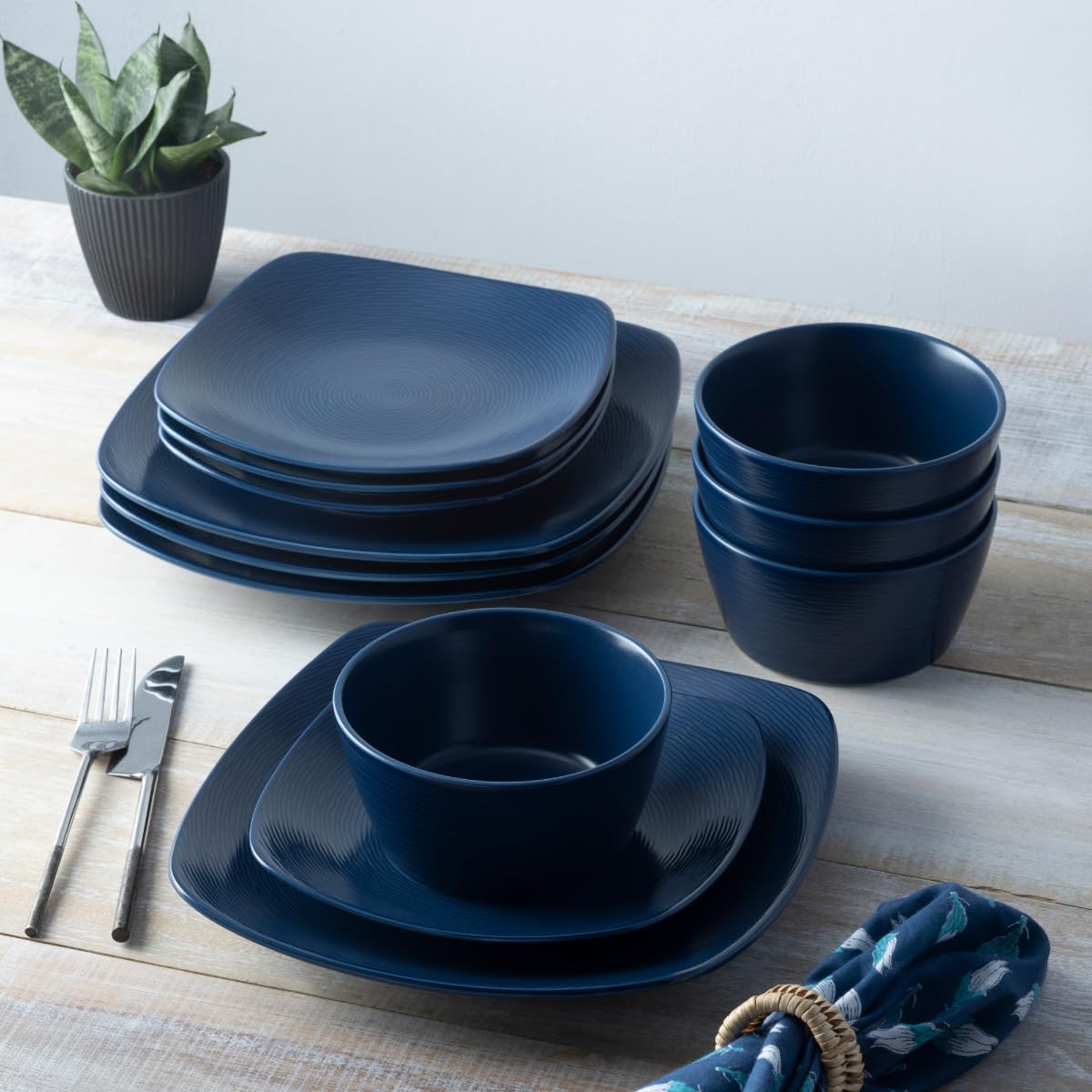 Amazon.co.jp: Noritake Colorscapes ネイビー・オン・ネイビー 