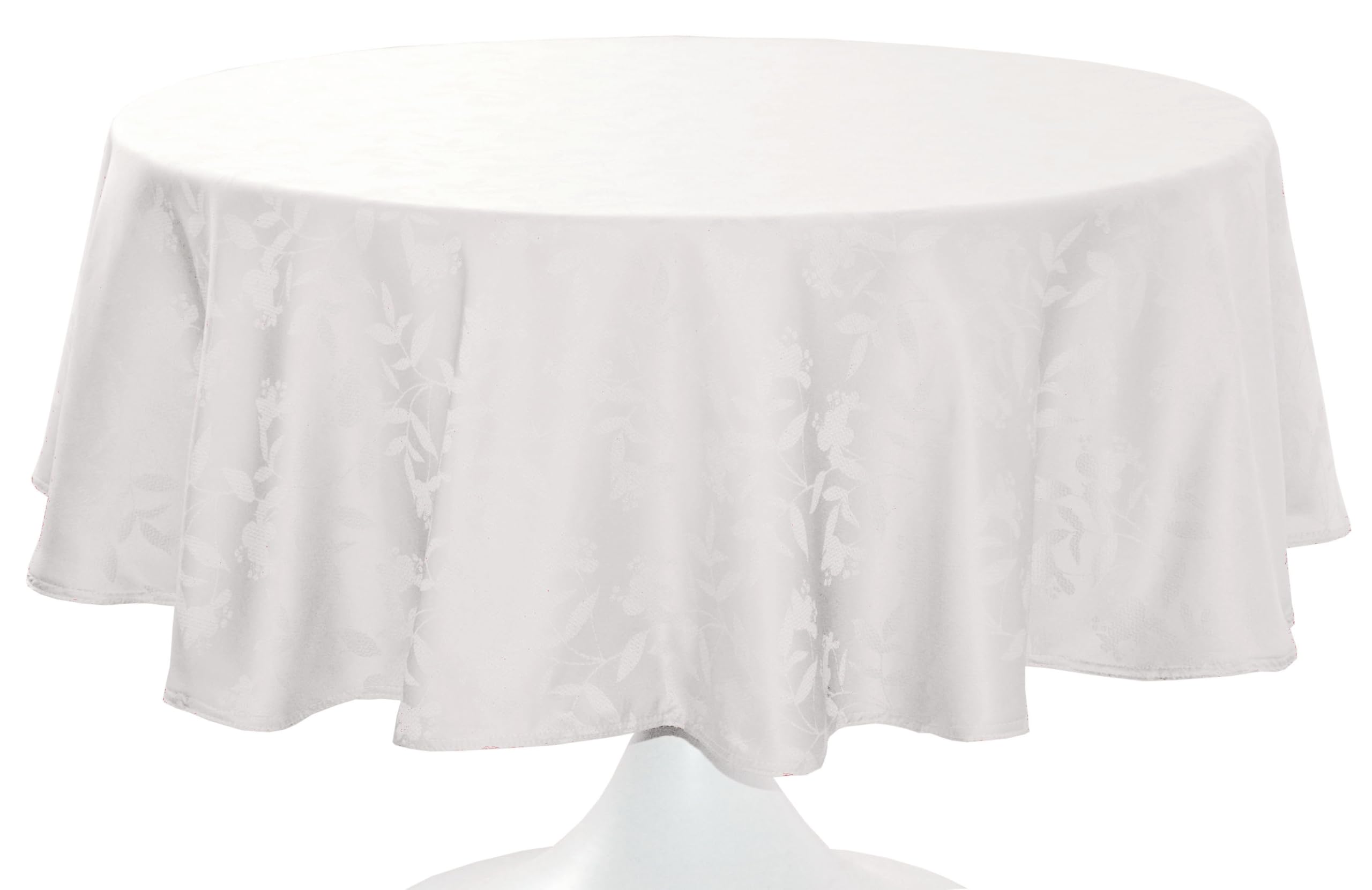 CALITEX Round Damask Tablecloth White Ombra 180