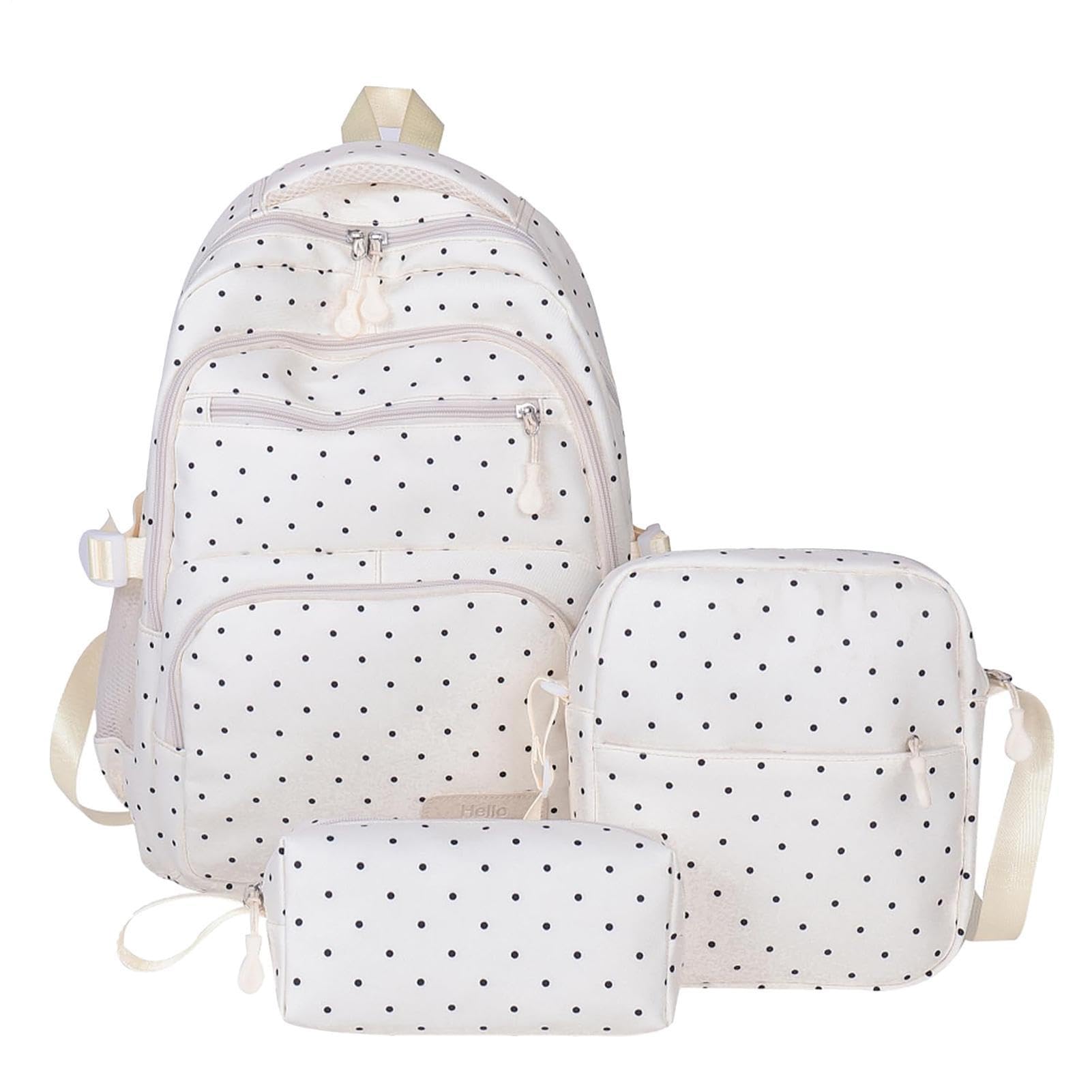 Kawaii - Set di 3 cartelli per la scuola, motivo a pois, con scomparti