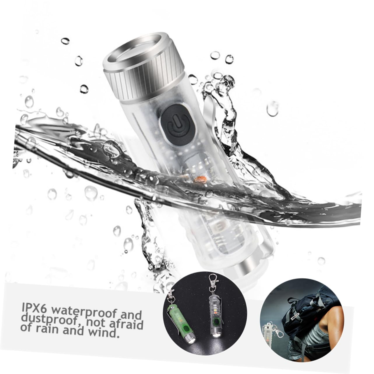 BESPORTBLE 3pezzi Mini Torcia Led Ricaricabile Per Portachiavi Leggera e Compatta Modalità Di Illuminazione Per Campeggio e Emergenze Ottica Di Alta Qualità Con Ampio Raggio Di Luce