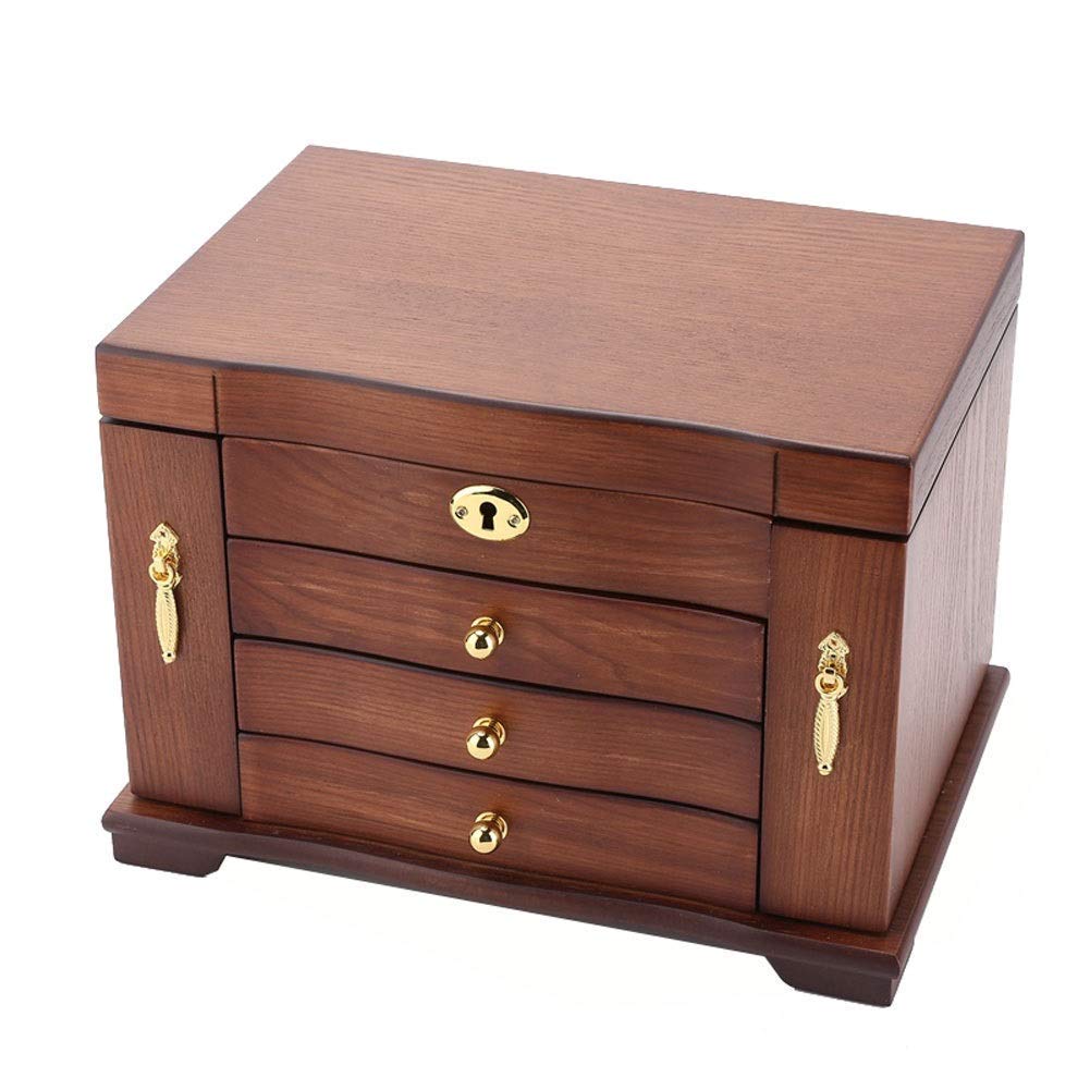 for Women Jewelry Boxes Jewelry Box Wooden Storage Box Multi-Layer High Capacity with Mirror Versatile Showcase for Jewelry