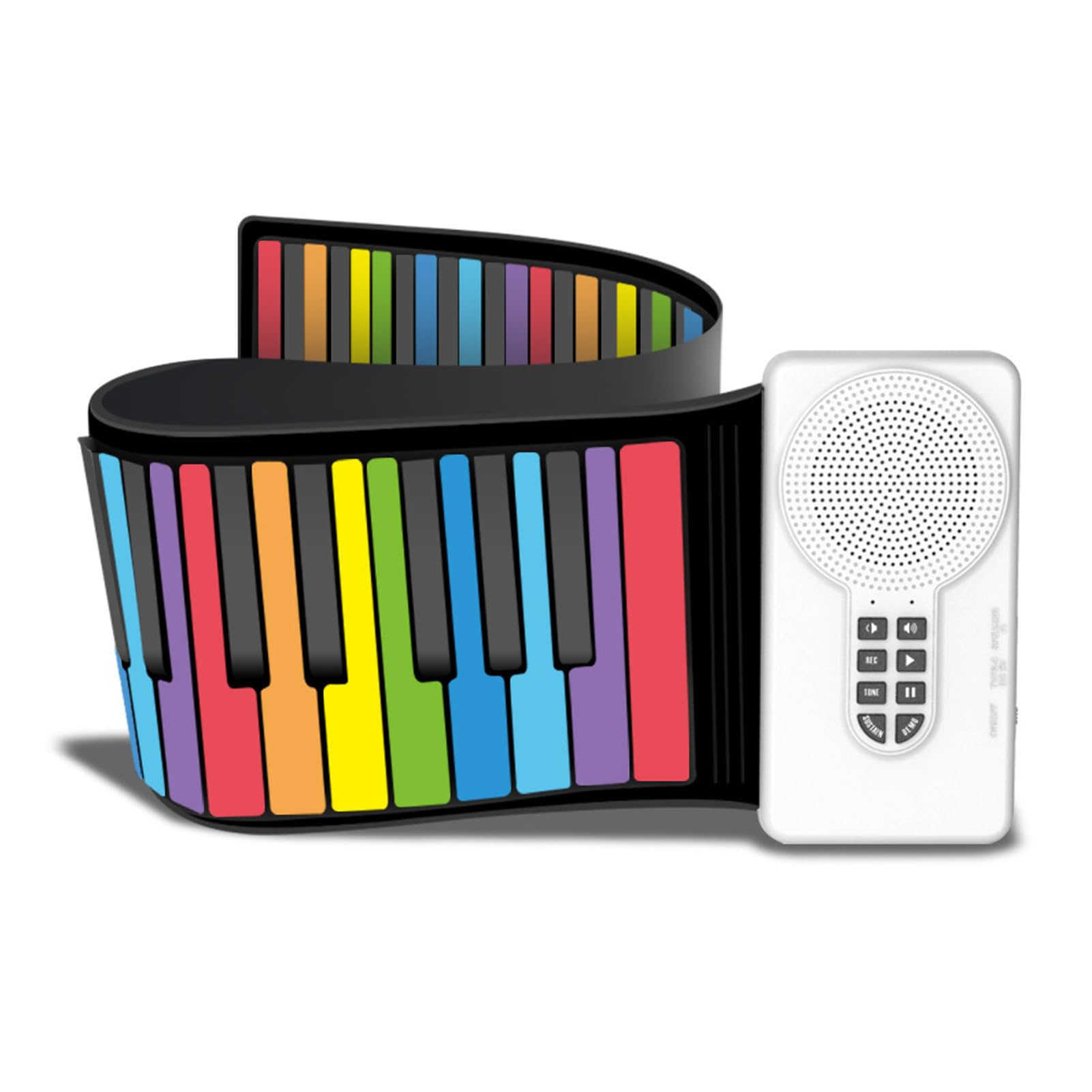 Tissting Tisstin Tastiera Elettronica Portatile 49 Tasti Silicone Con Altoparlante - Tastiera Arrotolabile Per Principianti, Musicisti In Viaggio, Include Cavo Di Ricarica E Manual (Versione a colori)