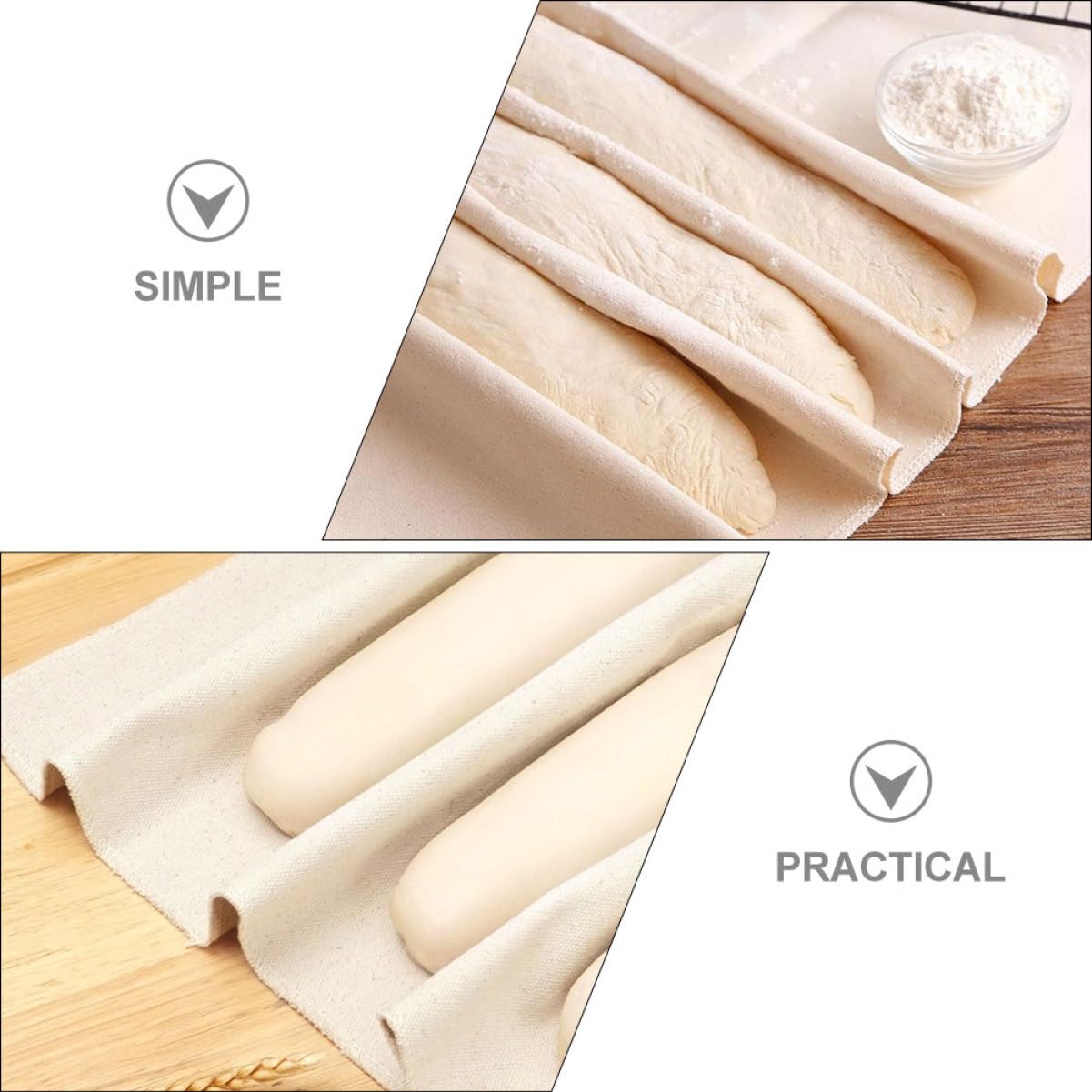 ABOOFAN 5 Pièces Tissu De Levure De Pain Tissu De Toile De Coton Toile D'imperméabilisation Des Pains Tissu De Pâte à Pain Surface De Rouleau Toile En Coton Serviette De Pain