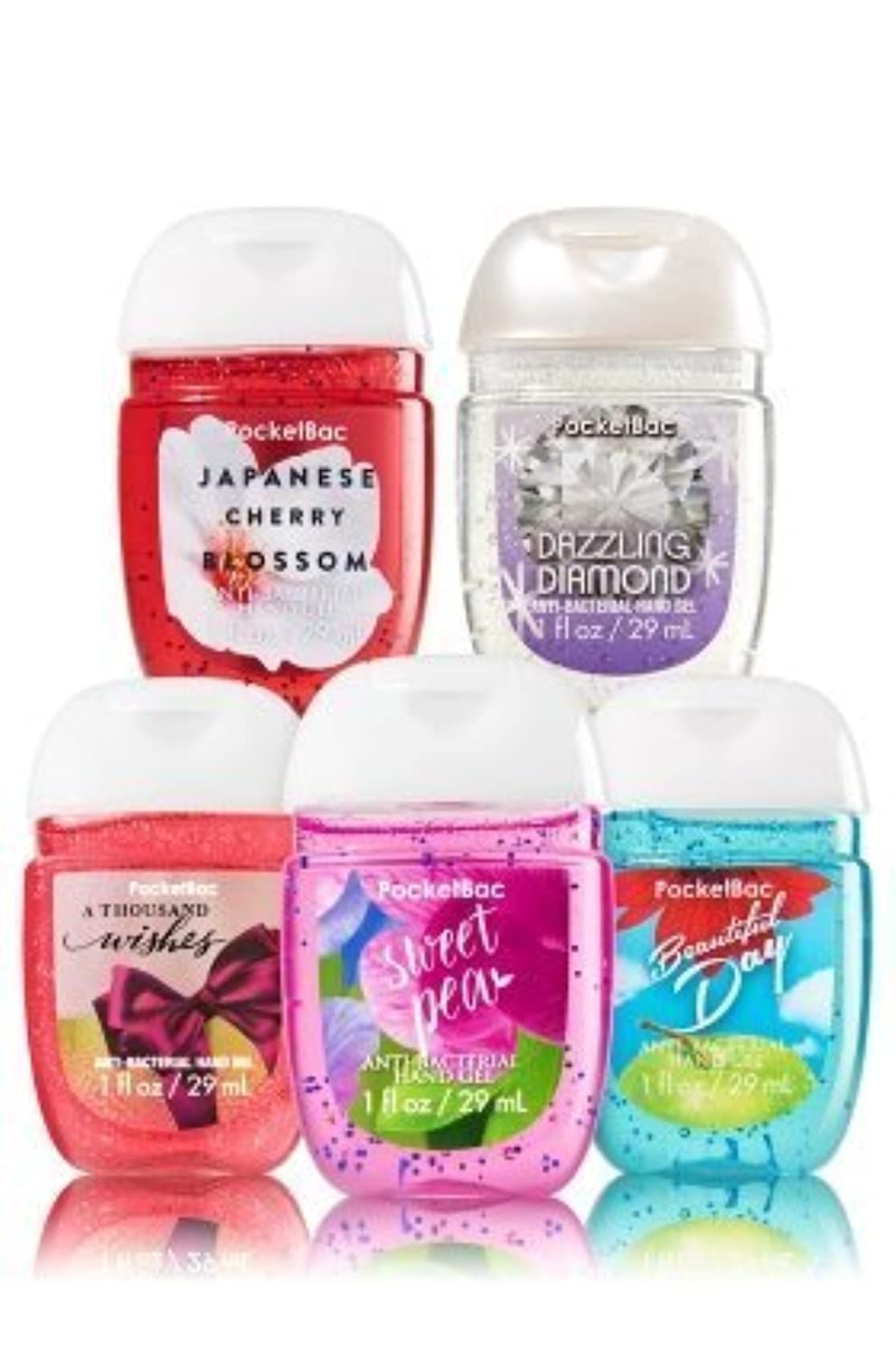 Bath & Body Works Pocketbac Bundle Of 5 - Assorted Grab Bag Bundle Of 5 Pocket Sized Hand Sanitizer Antibacterial Hand Gels - Image 2