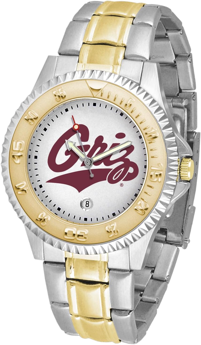 SunTime Montana Grizzlies Men's Competitor Steel Watch Two-Tone Gold/Silver