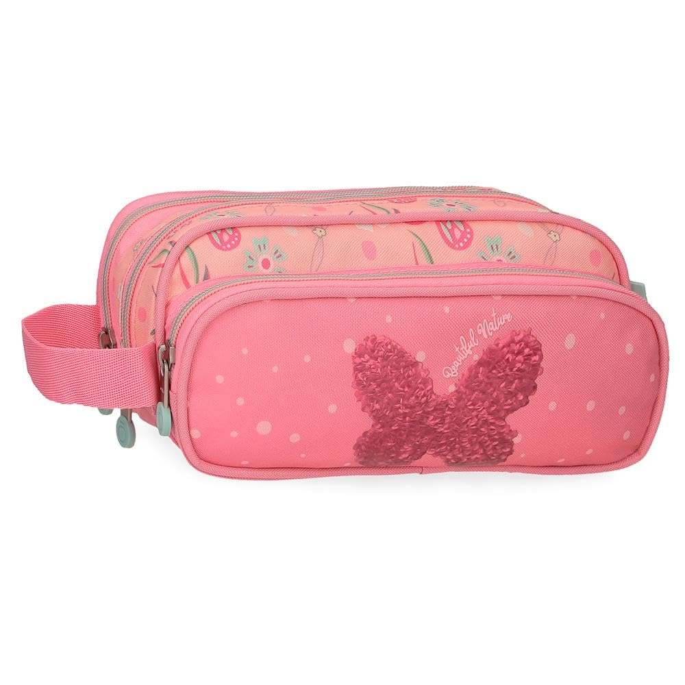 Enso Beautiful Nature Estuche Triple Rosa 22x10x9 cms Poliéster by Joumma Bags