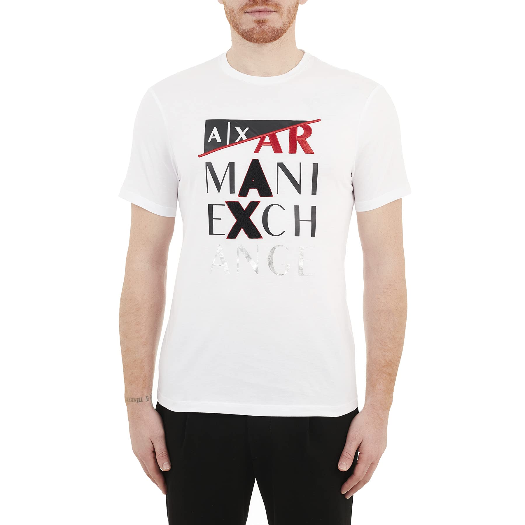 Armani Exchange Koszulka Mężczyźni Cotton jersey WHITE T-Shirt
