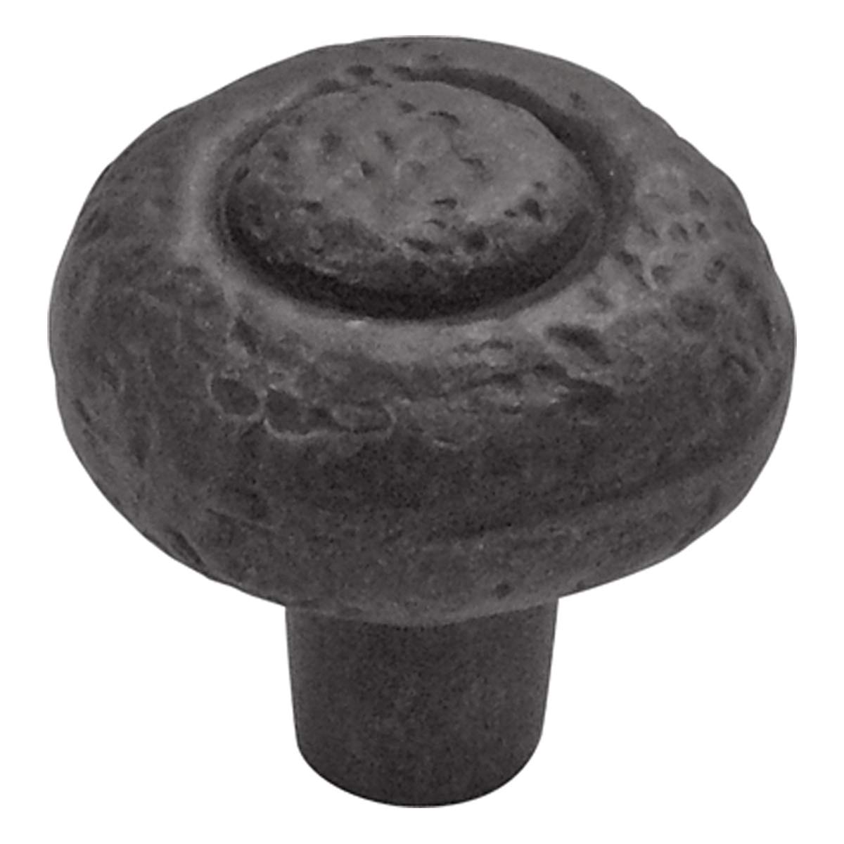 Hickory Hardware P3002-BI-10B Refined Rustic Collection Knob, 1-1/4 Inch Diameter, Black Iron, 10 Each
