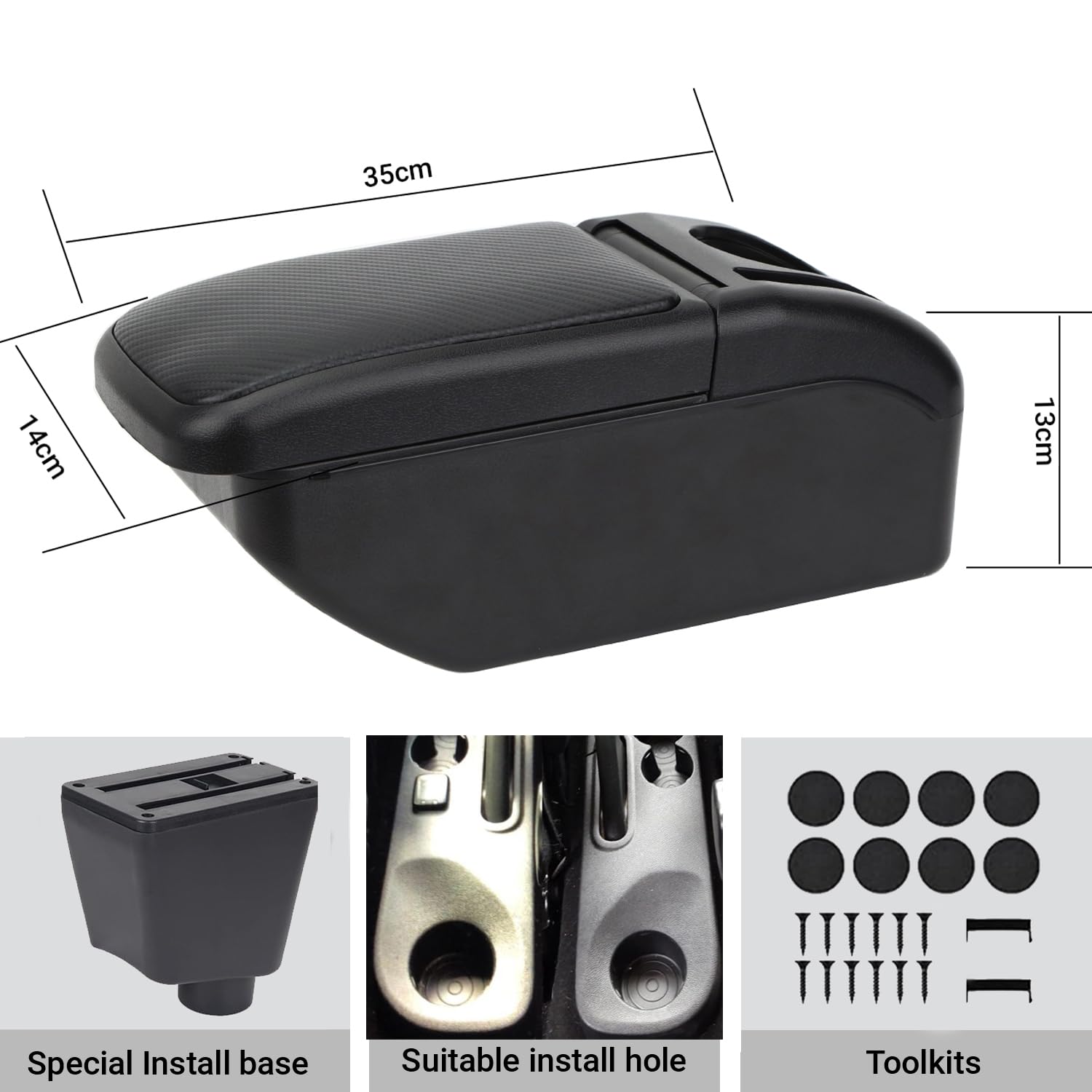 YJYWZH Compatible with Renault Clio 4 Braccioli per Renault Clio 3 III IV Bracciolo Doppio Strato Auto Console Centrale Scatola Portaoggetti Supporto del Braccio