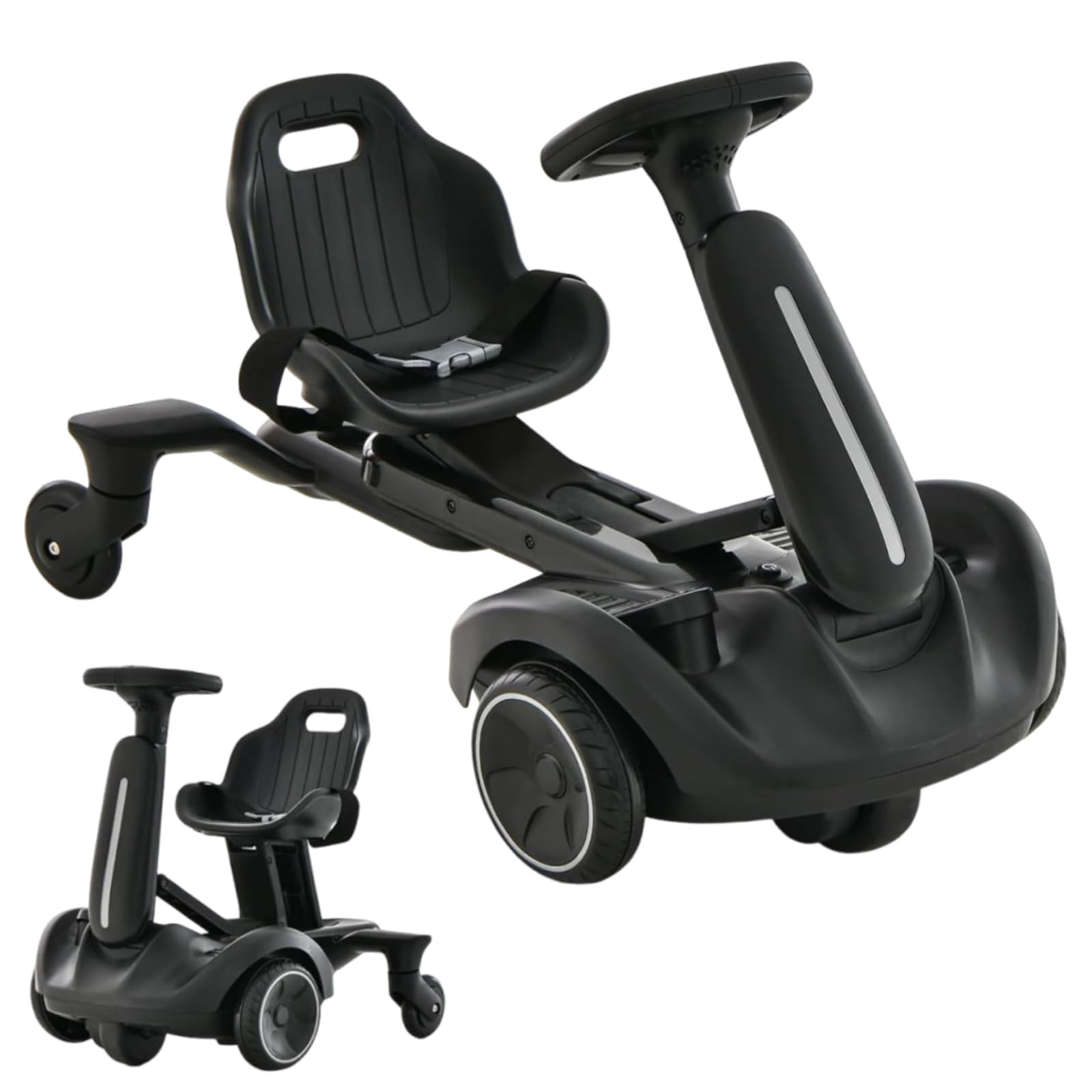 Maxmass 6V Kids Ride on Drift Car, Battery Powered Ride on Racing Kart with 360° Spin Wheels, 2-Position Adjustable Seat, Horn, Electric Children Go Kart for 3-8 Years Old Boys Girls (Dark)