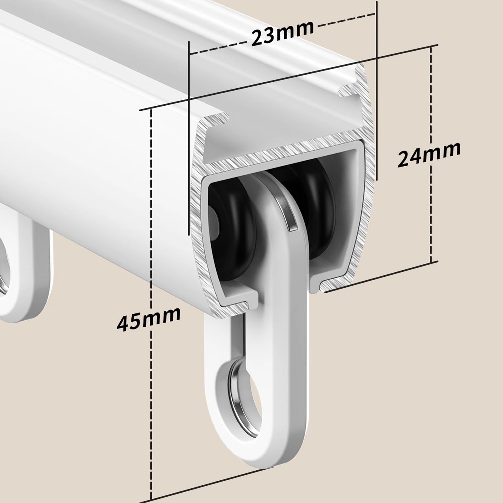 ain Track - Guide scorrevoli da parete per divisori e docce, 2,8 m, per camper e decorazioni per la casa