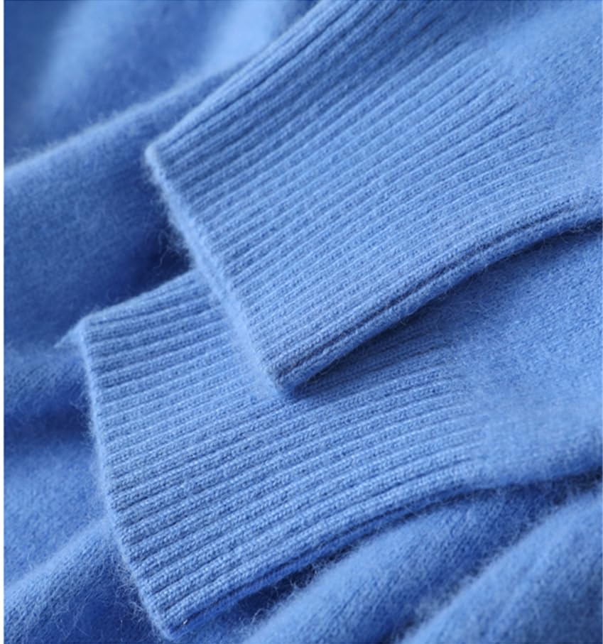 Men's Round Neck Cashmere Sweater Solid Color Pullover Warm Sweater Classic Soft Knitted Tops4