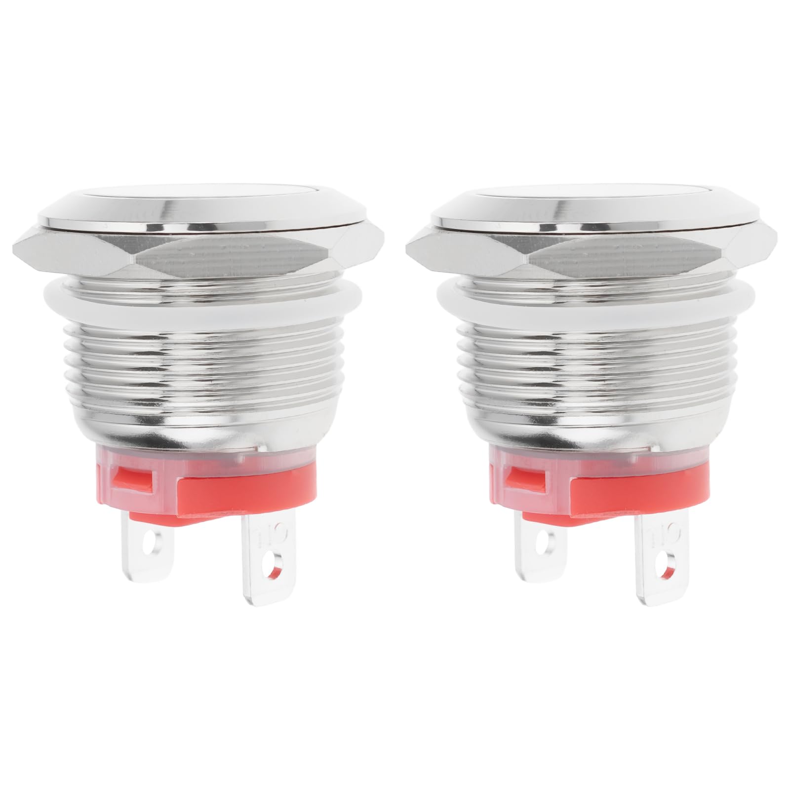 2 szt. 19 mm 2-pinowy krótki przycisk 20A/12-24V 15A/220V wodoodporny przełącznik chwilowy stal nierdzewna