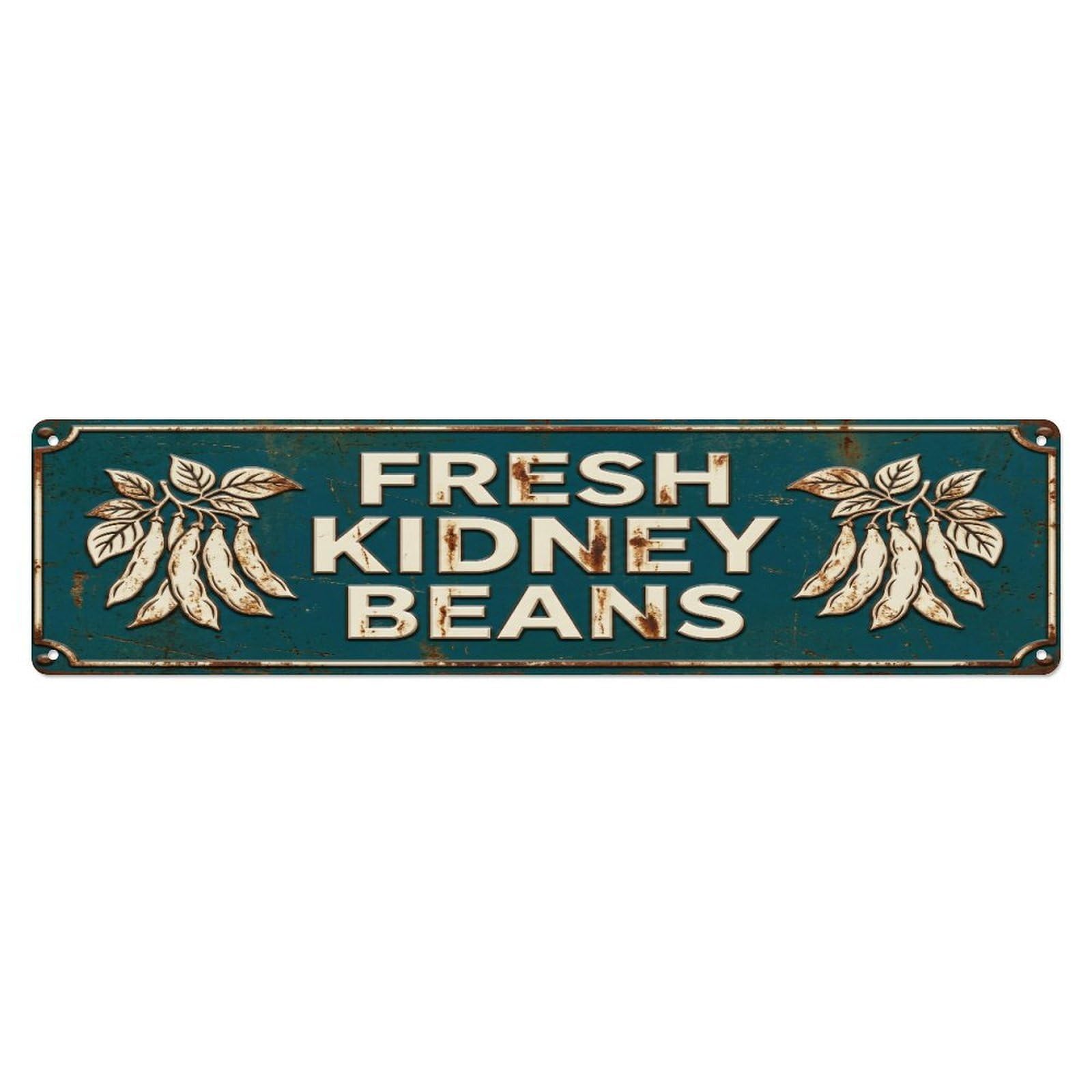 Metal Tin Sign FRESH KIDNEY BEANS Vintage Legume Rustic Farmhouse