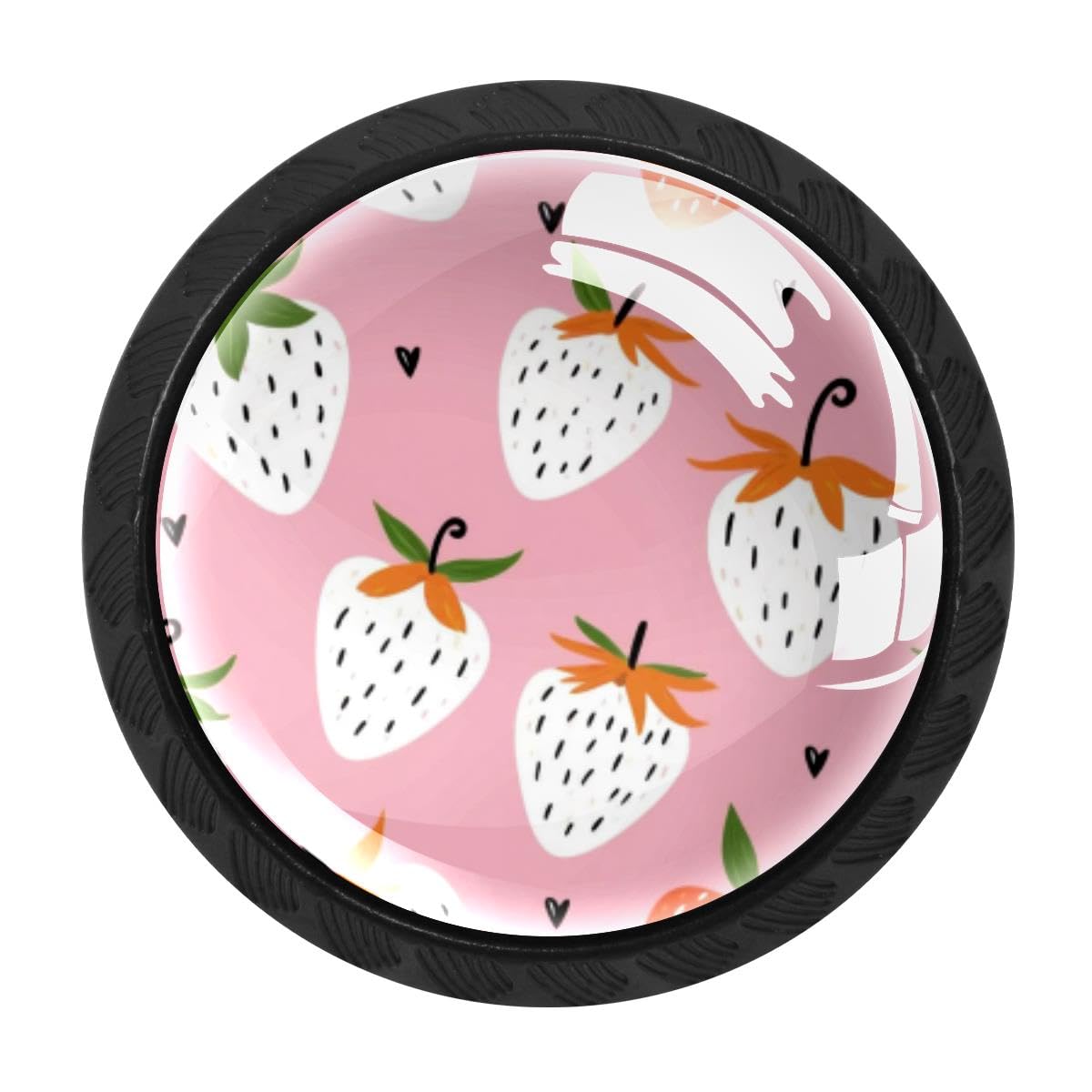 HEOEH 4 PCS Cabinet Knobs, Strawberry Pattern Drawer Knobs Dresser Handles