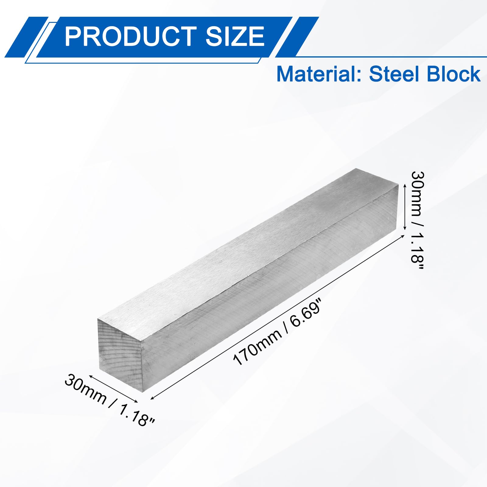 PATIKIL 30x200x30mm Steel Bench Block - Image 2