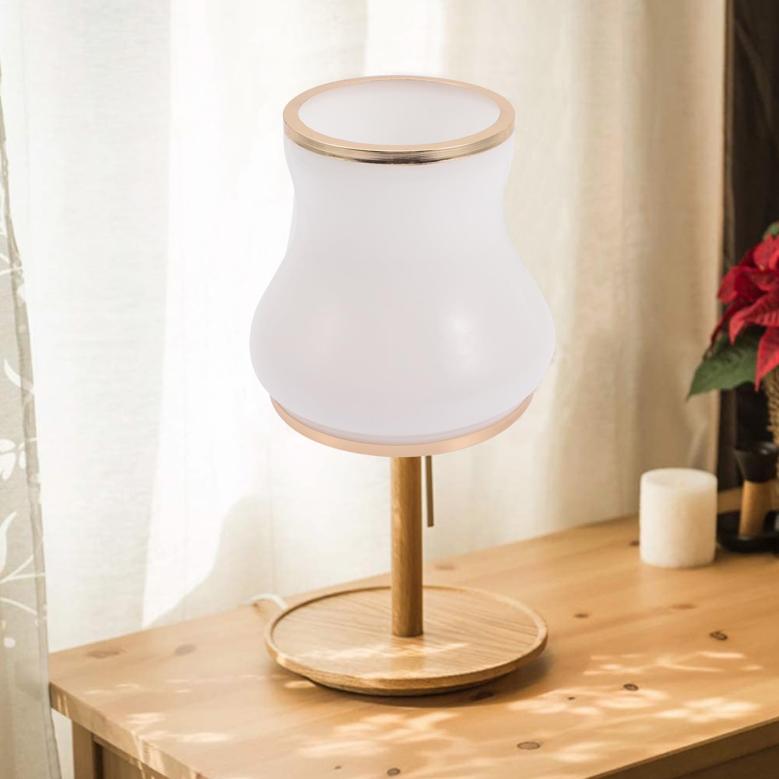 TIDTALEO Paralume in Vetro Bianco per Lampada da Interno E14 Coprilampada Piccolo Foro 3 CM Sostituzione Vetro per Lampada da Soffitto e Applique Accessorio Illuminazione Casa