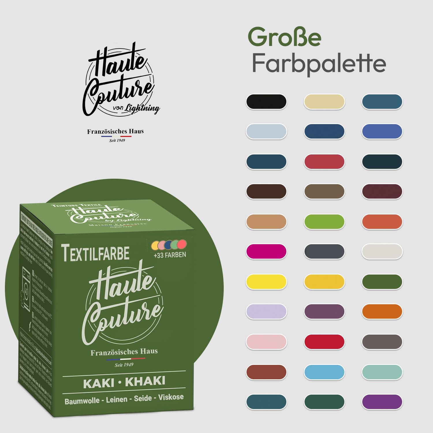 Haute Couture - Textilfarbe All-in-One - Khaki - 3x350g