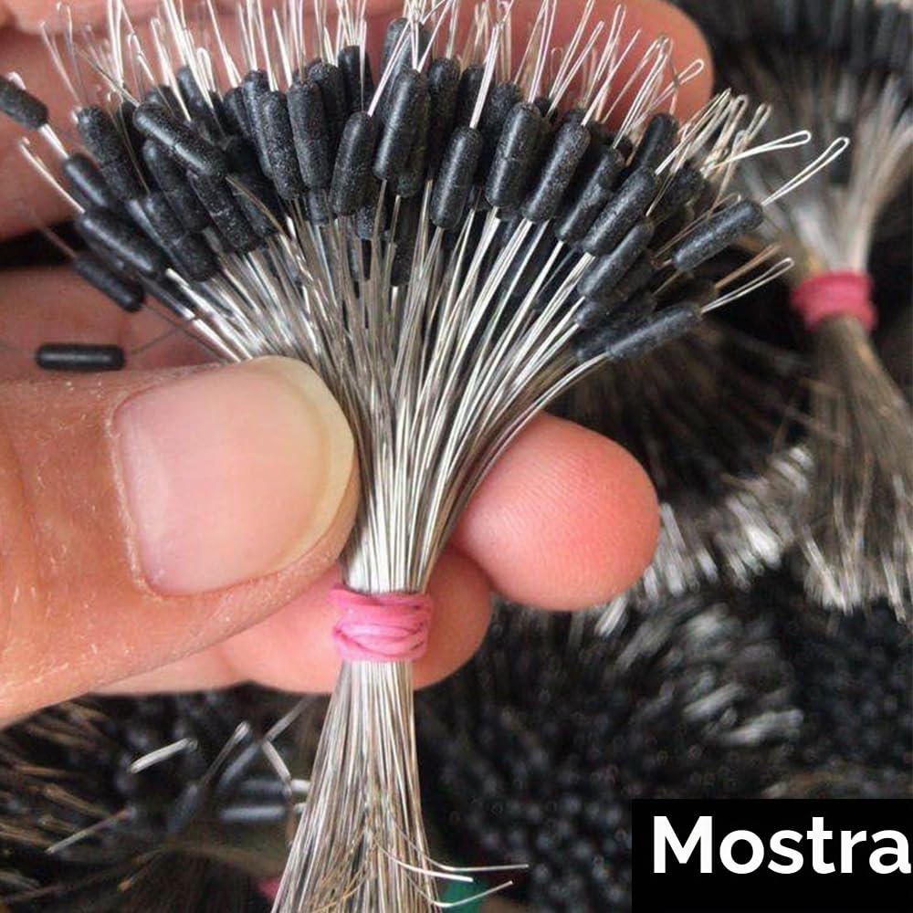 300 tappi per galleggianti da pesca, 50 gruppi 6 in 1, perline spaziali in gomma cilindriche, galleggianti da pesca, fermate per fiumi, laghi, bacini idrici