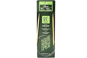 Clover Takumi Bamboo Circular Knitting Needles, Size 8 US, 36 Inch Length