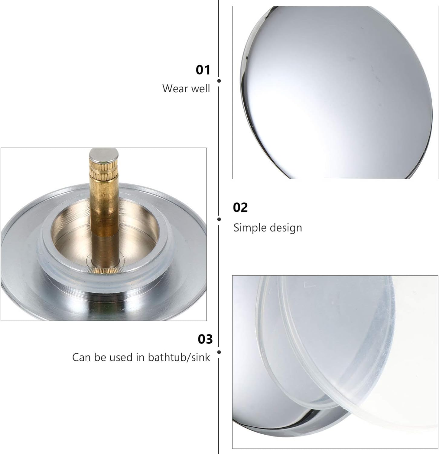 70mm Kitchen Sink Stopper Garbage Disposal Plug Shower Drain Stopper Bathtub Drain Plug Sink Hole Cover Faucet Hole Cover for Bathroom Kitchen/279(43mm)