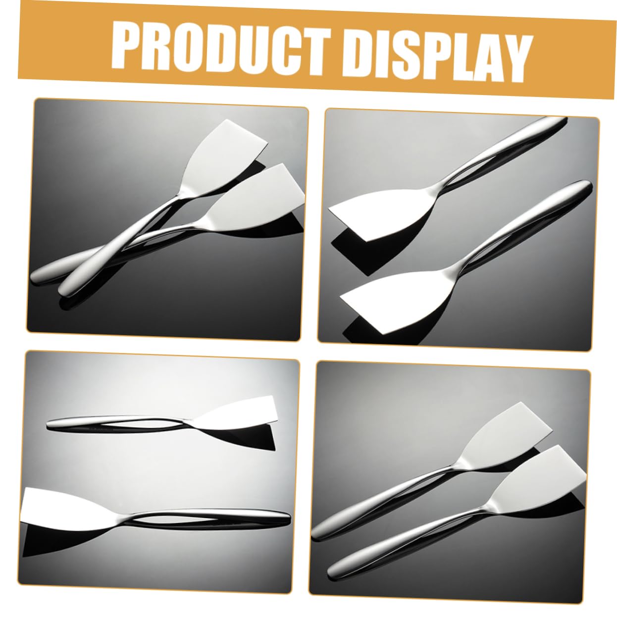 Milisten 2 Set Spatole Inossidabile per Frittura Strumenti Multifunzionali per Bistecch E Facile per Piccole 2 Pezzi*2