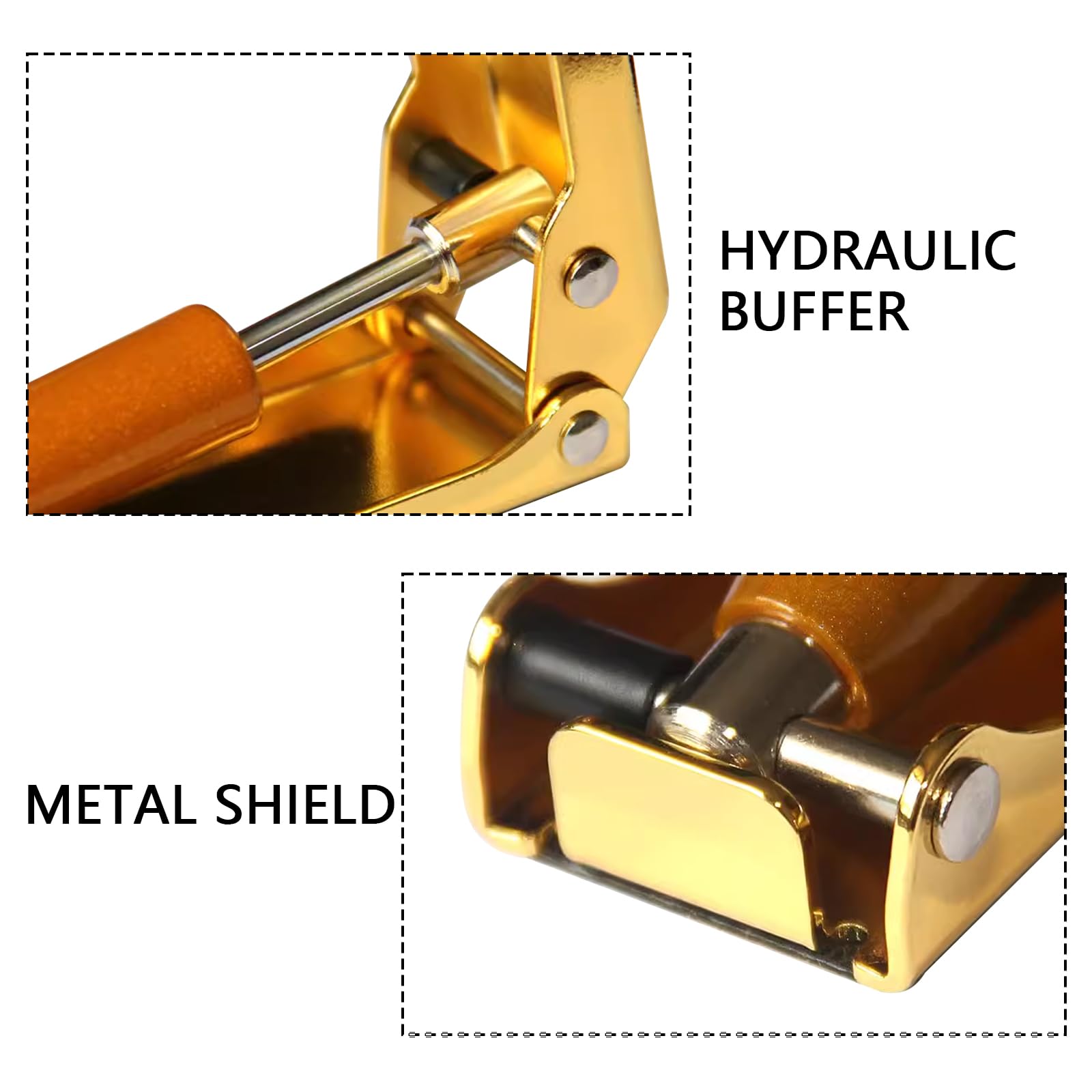 Musiin Ultra-Thin Piano Lid Slow Fall Device, External Hydraulic Buffer, Anti-Pinch Hand Protection Built-In Accessory (Gold) - Image 4