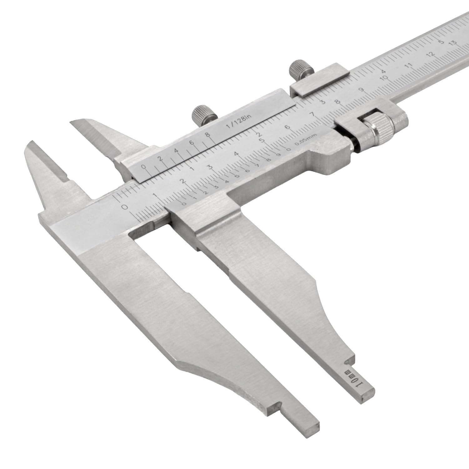 ASIMETO Werkstattmessschieber Premium 500 mm, Messerspitzen, Feineinstell. | Robuster Messschieber aus rostfreiem Stahl für Werkstatt und Industrie – Ablesung 0,05 mm, nach ISO 13385-1