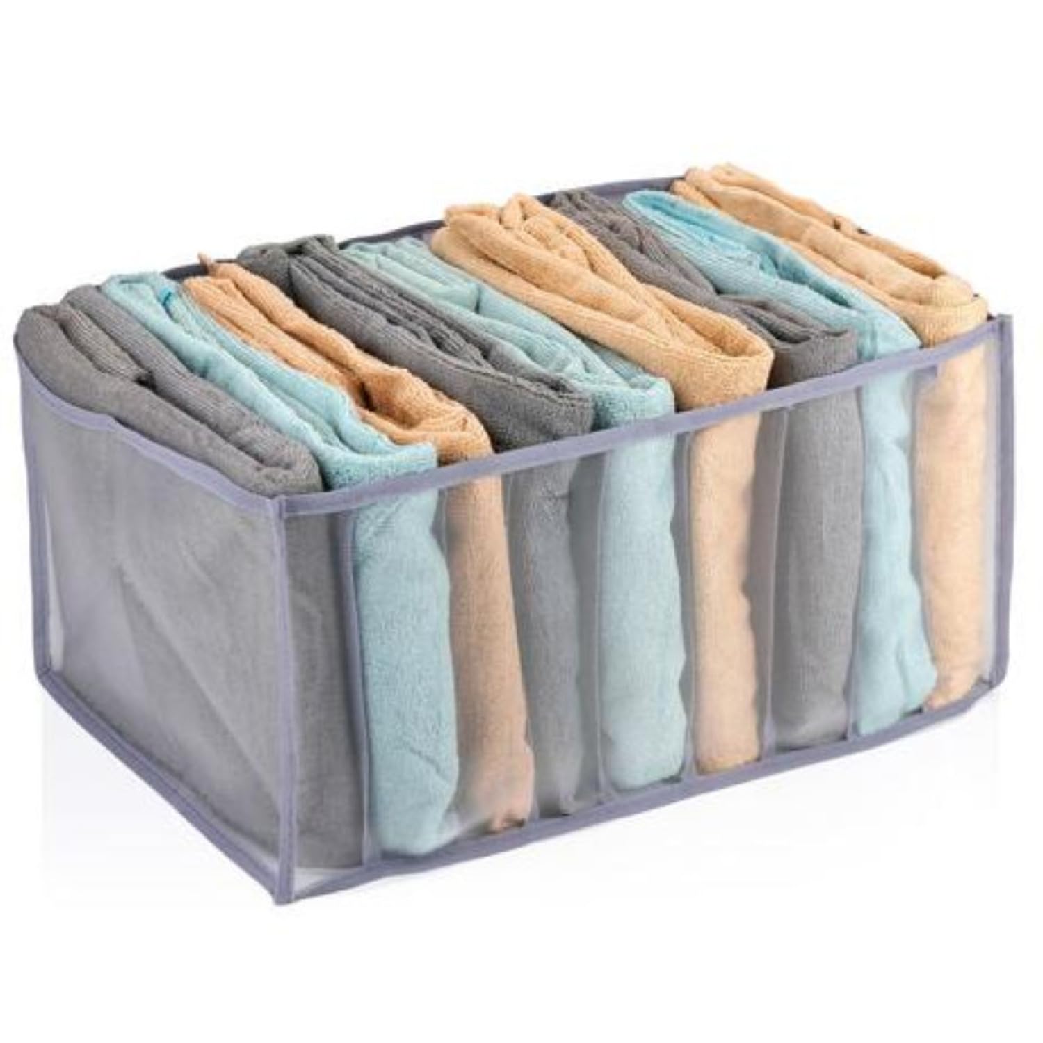 UMKY Mesh Wardrobe Clothes Drawer Organiser Foldable Space Saver Solution for Organising T Shirt, Jeans Womens Clothes Garments and Mens Underwear in Drawers and Closets