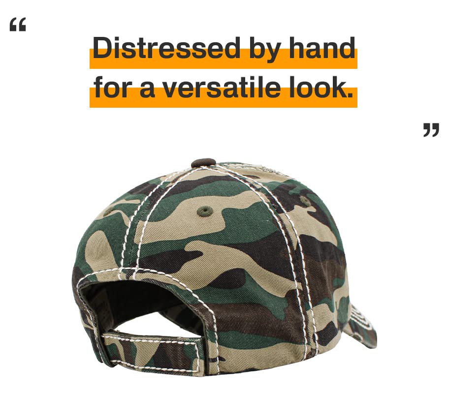Image of KBETHOS Vintage Washed Distressed Cotton Dad Hat Baseball Cap Adjustable Polo Trucker Unisex Style Headwear