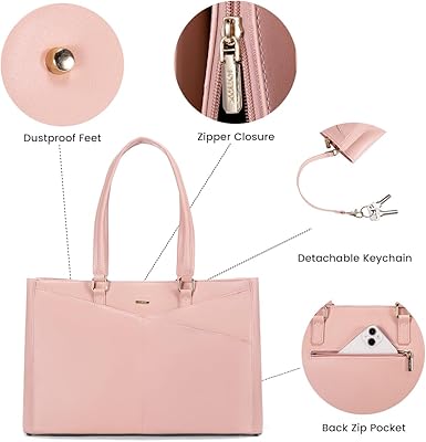 LOVEVOOK Laptop Bag for Women 15.6 Inch Tote Bags Waterproof Leather Briefcase