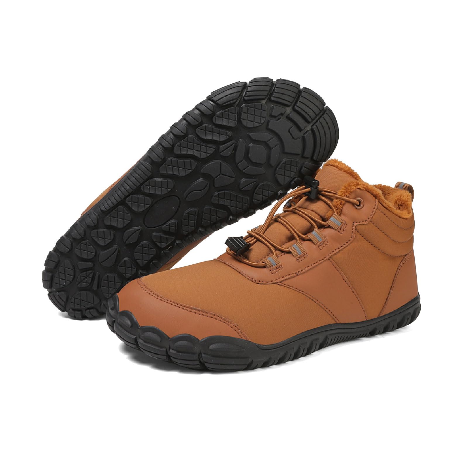 Men's Women's Winter Barefoot Hiking Boots, Slip On Warm Zero Drop Snow Boots, Wide Toe Box Booties, Waterproof Shoes Sneakers Hike Shoes for Hiking Walking Outdoor Unisex
