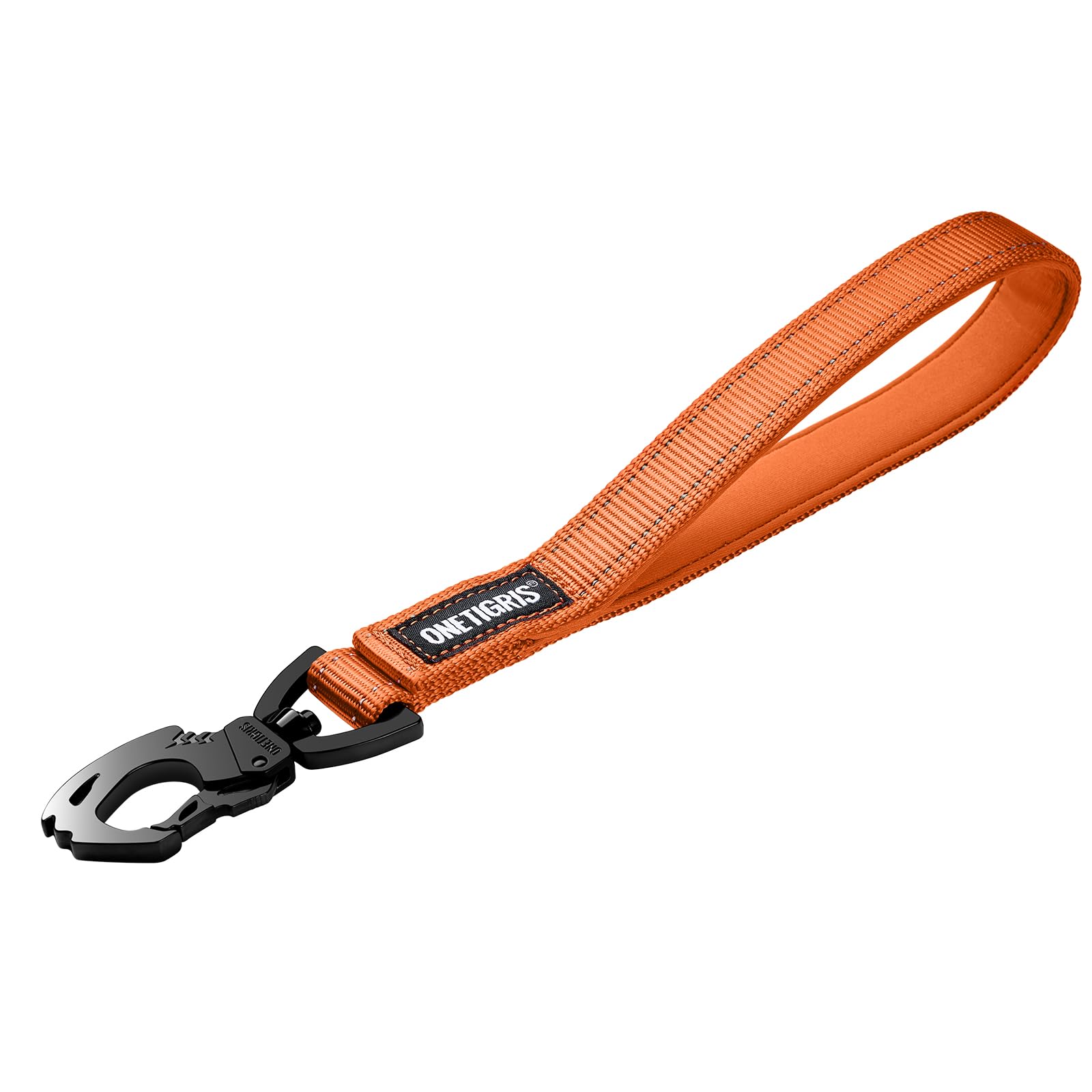 OneTigris Bolt - Guinzaglio corto per cani da 30 cm, con clip in metallo e morbida imbottitura, riflettente, in nylon, adatto per cani di taglia media