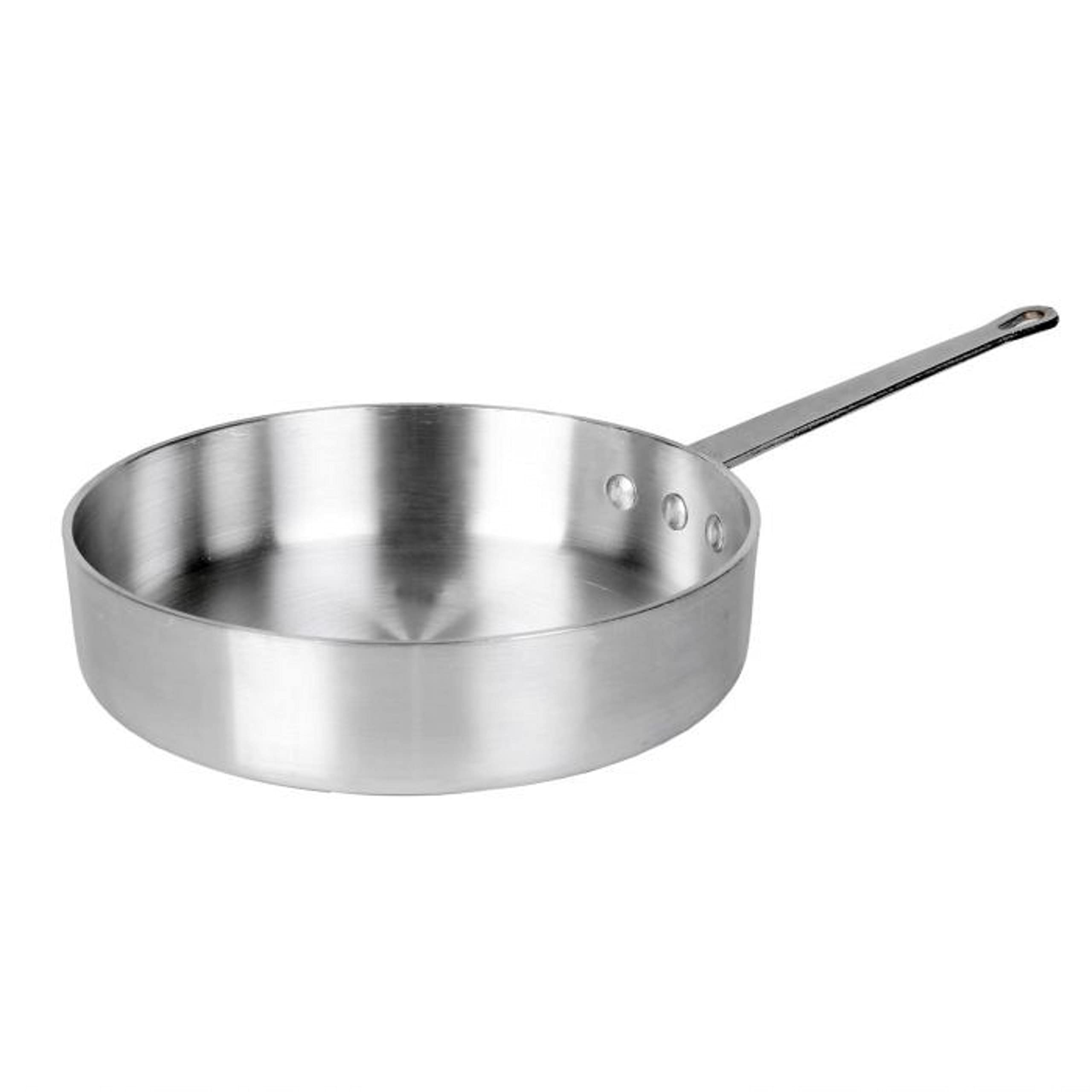 TrueCraftware- 3 Qt. Aluminum Sauté Pan 3.5mm Thickness- Cooking Pan Chef Cooking Pan Frying Pan Skillet for Home and Restaurant Cookware NSF Certified Dishwasher Safe