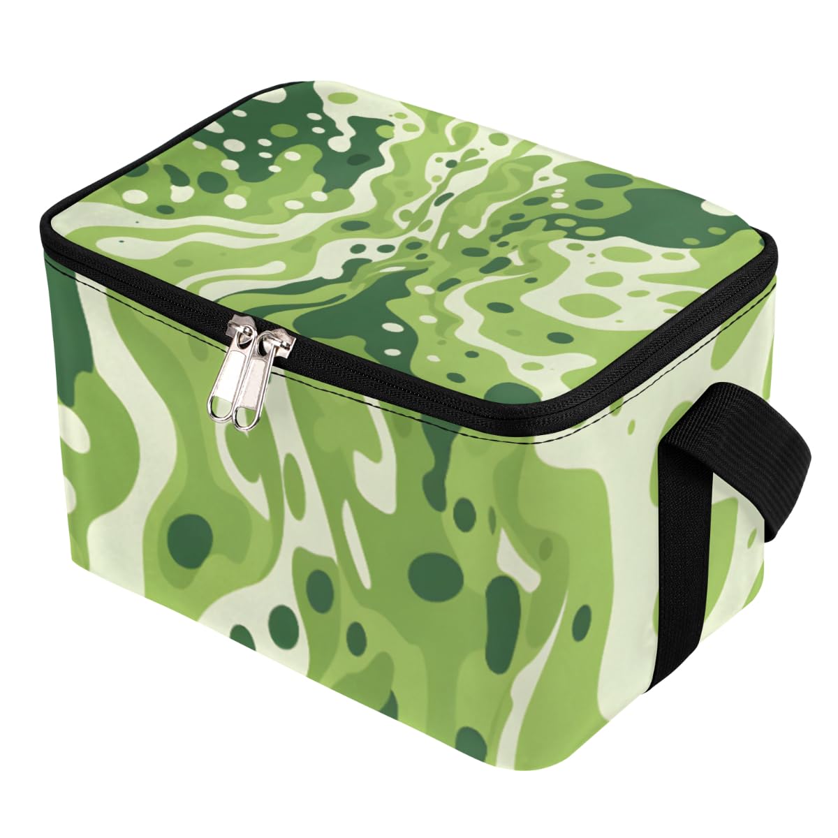 Lunch Bags for Women Men 9 Cans,Fashion Camouflage Green Hot & Cold Food Delivery Bag Insulated Grocery Bag Insulated Lunch Box Camo Pattern Cooler Bag for Office Work Picnic Beach