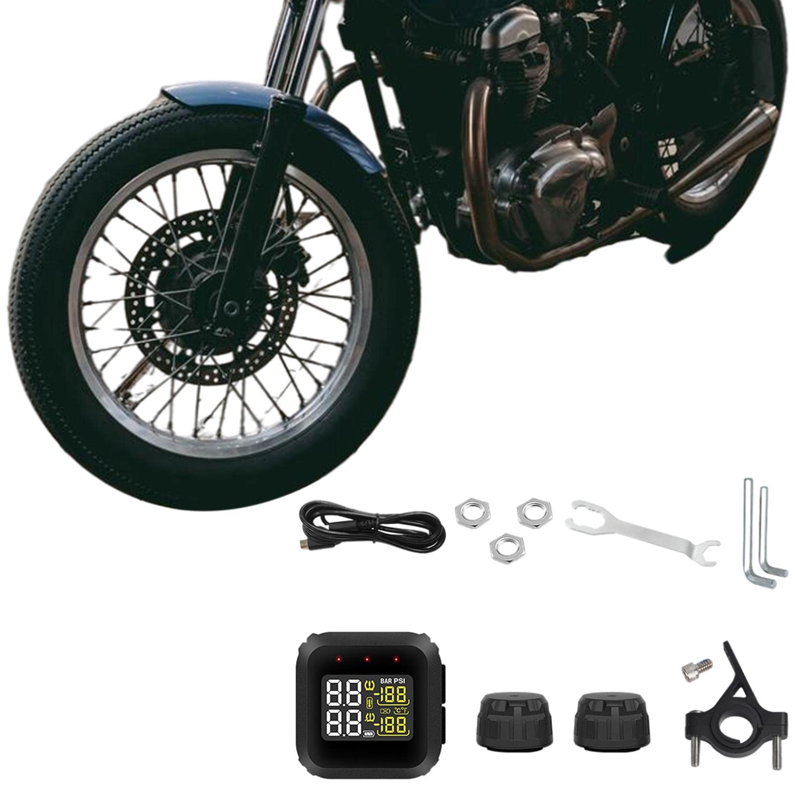 contrôle la Pression des pneus Moto, écran LCD en Temps réel, Pression des