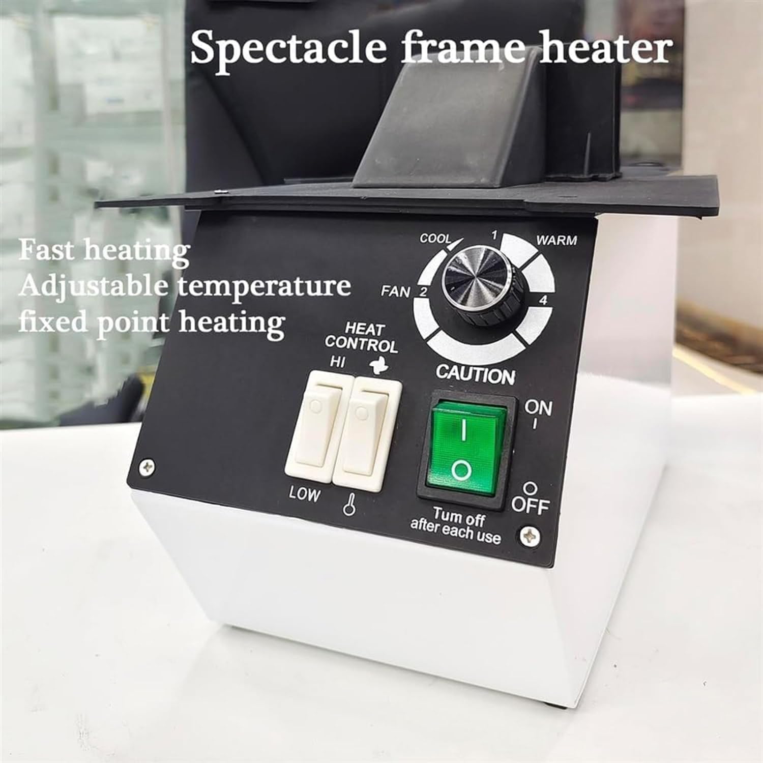 Calentador de Montura de Gafas ópticas, Calentador de Montura de Gafas de 1500 W, Calentador de Montura de Gafas ópticas, Temperatura Ajustable de 80 ℃ -130 ℃, para monturas de Gafas no metálicas, d