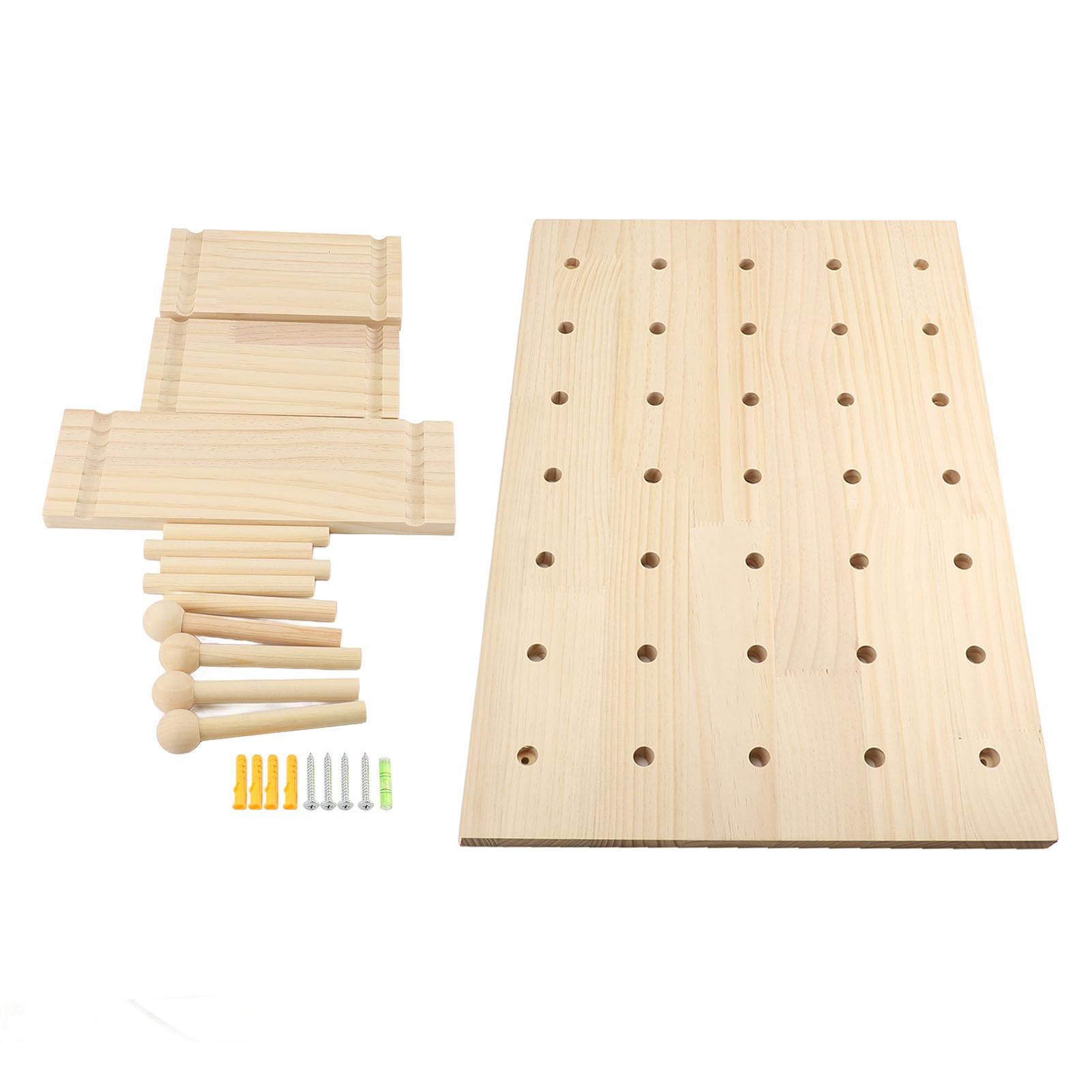 Asixxsix Pegboard De Madera, Kit De Organizador De Pared De Combinación De Tablero De Madera De 40x60cm Soluciones Colgantes Personalizables Madera Del Panel De La Exhibición Pegboard