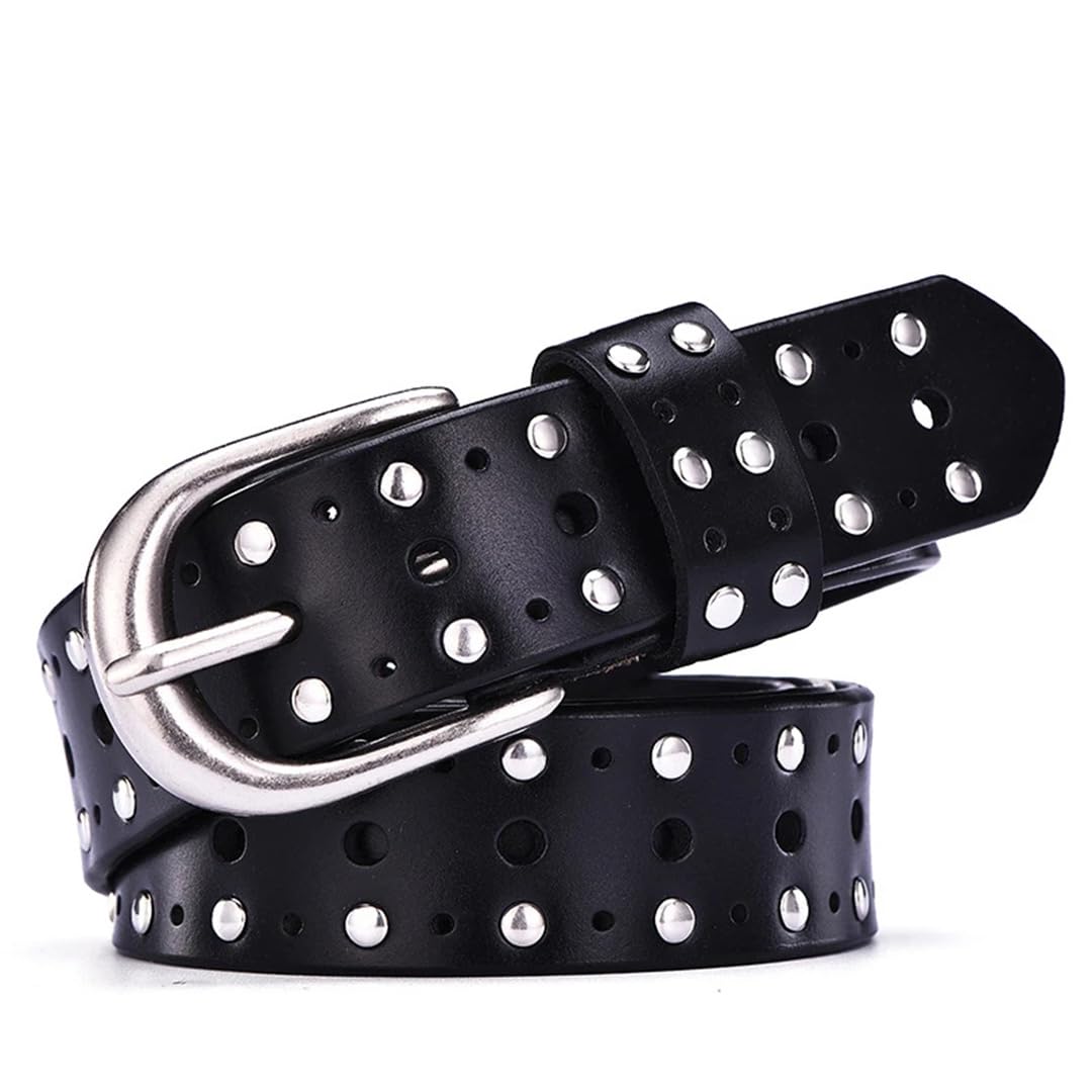 Cinturones con hebilla de piel auténtica para pantalones y accesorios para mujer